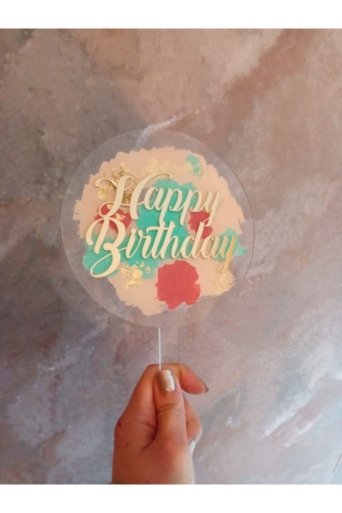 T&T MARPESİA CONCEPT Happy Birthday Pleksi Pasta Süsü