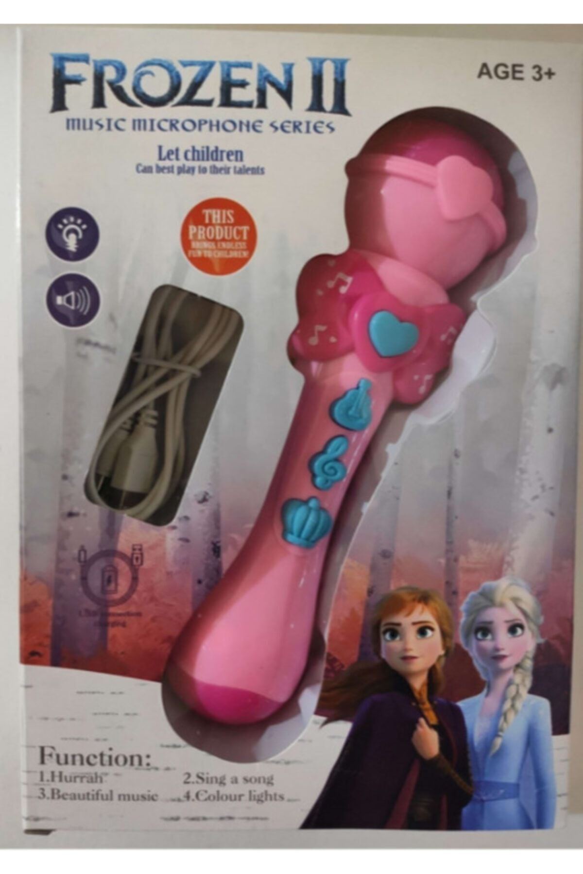 MuditaToys Oyuncak Karlar Ülkesi Frozen Işıklı Müzikli Karaoke Mikrofonu