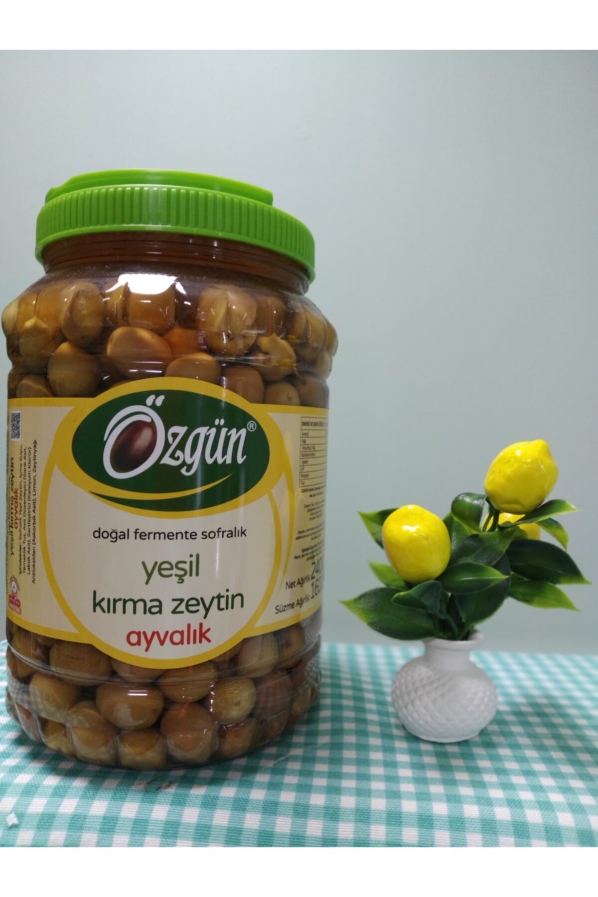 ÖZGÜN ZEYTİN & ZEYTİNYAĞI Yeşil Kırma 1600 Gram