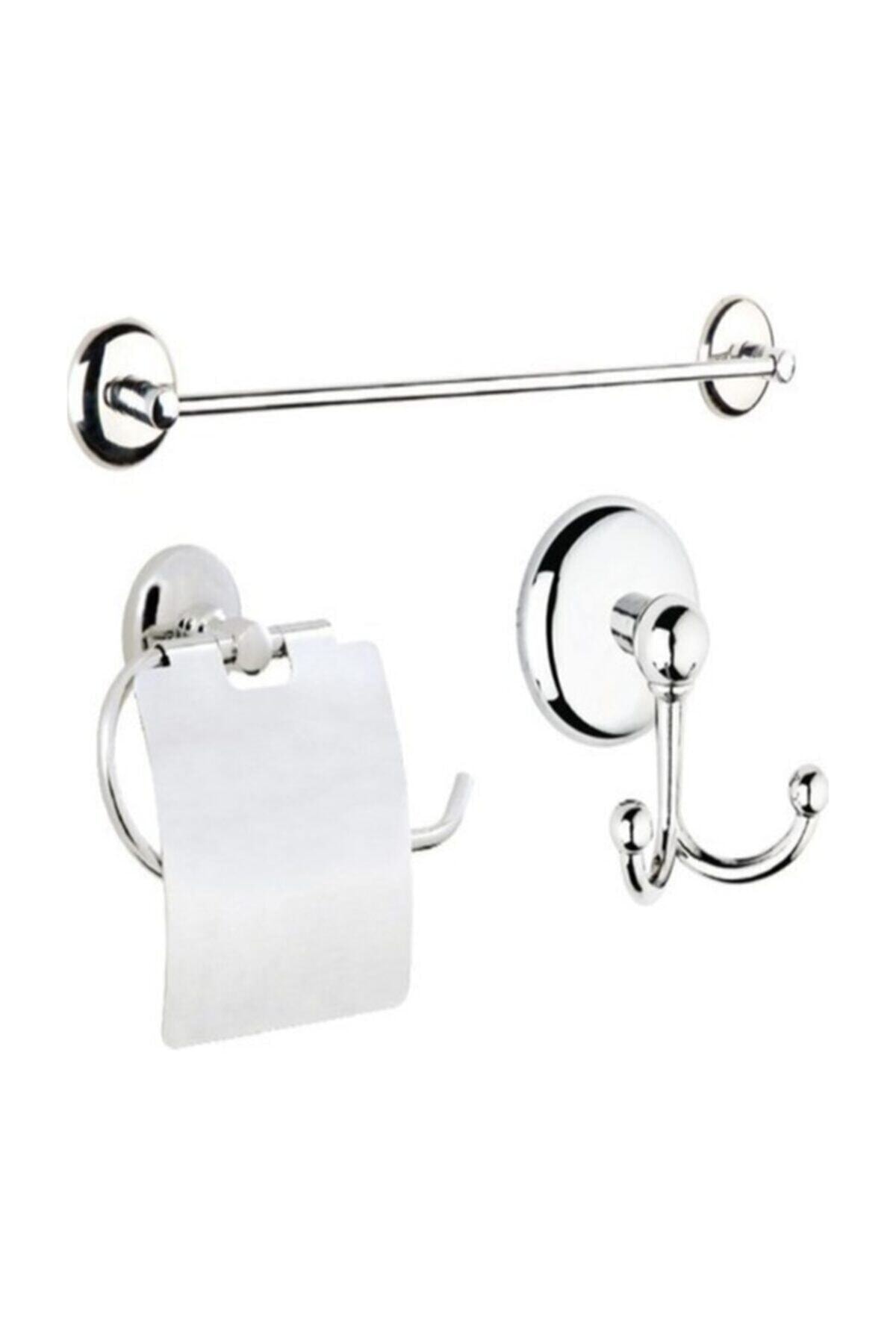 Alz Banyo Metalik Kağıtlık Uzun Havluluk ve 2'li Askılık