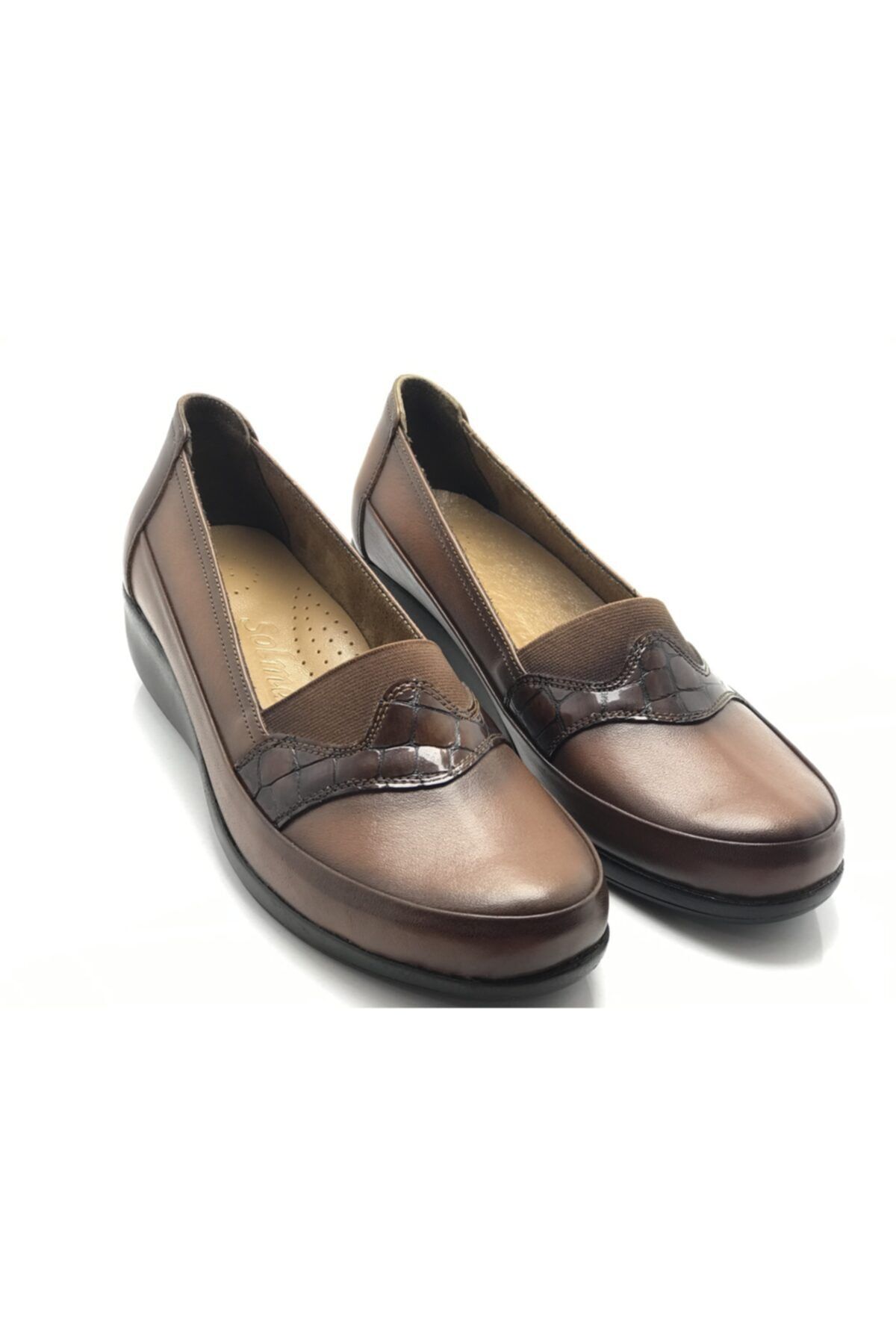 MAGIC SHOES Hakiki Deri Tam Ortopedik Iç Tabanlı Taba Anne Ayakkabısı