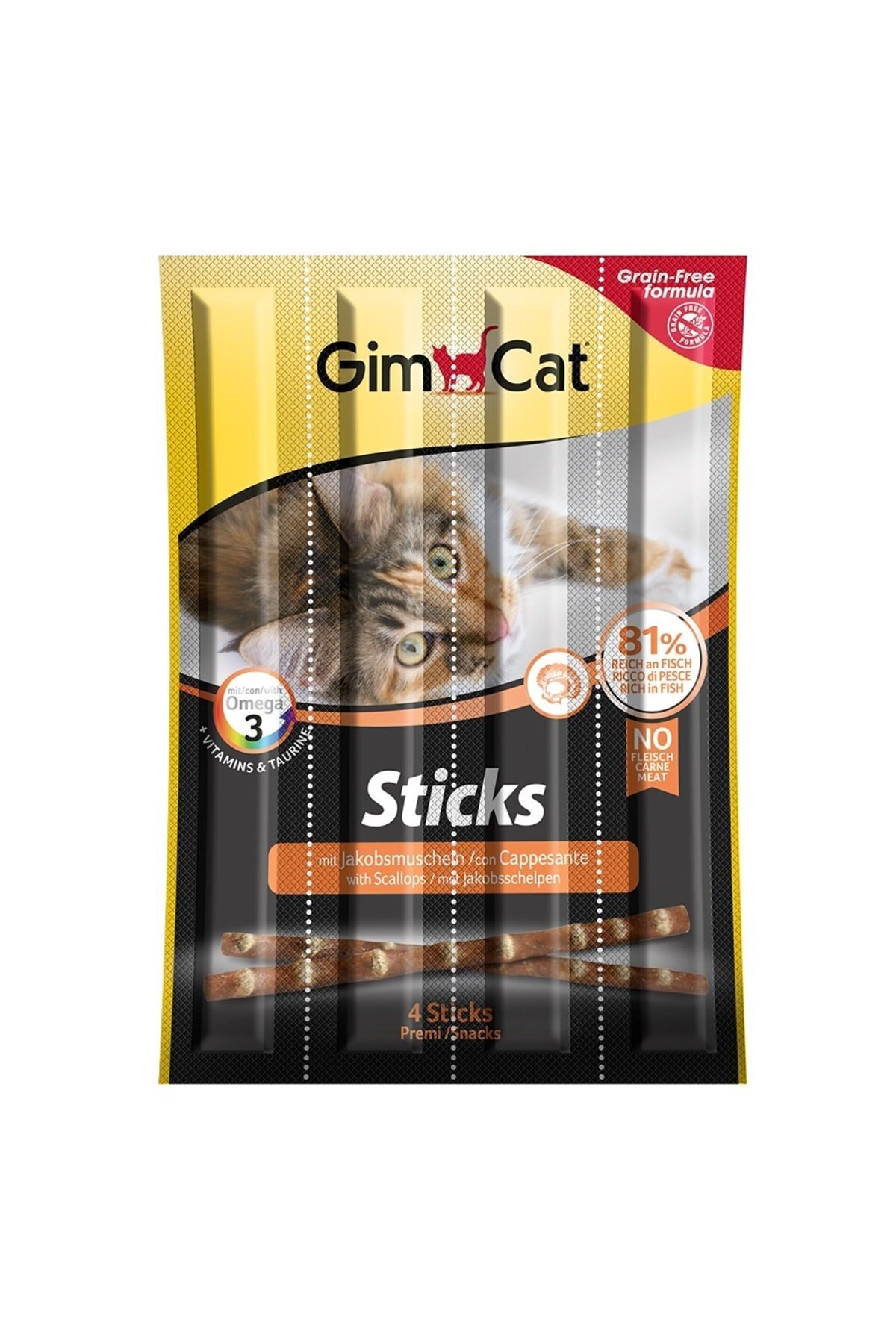 Gimcat Kedi Ödül Maması Sticks Deniz Taraklı 4 Parça 6'lı Set