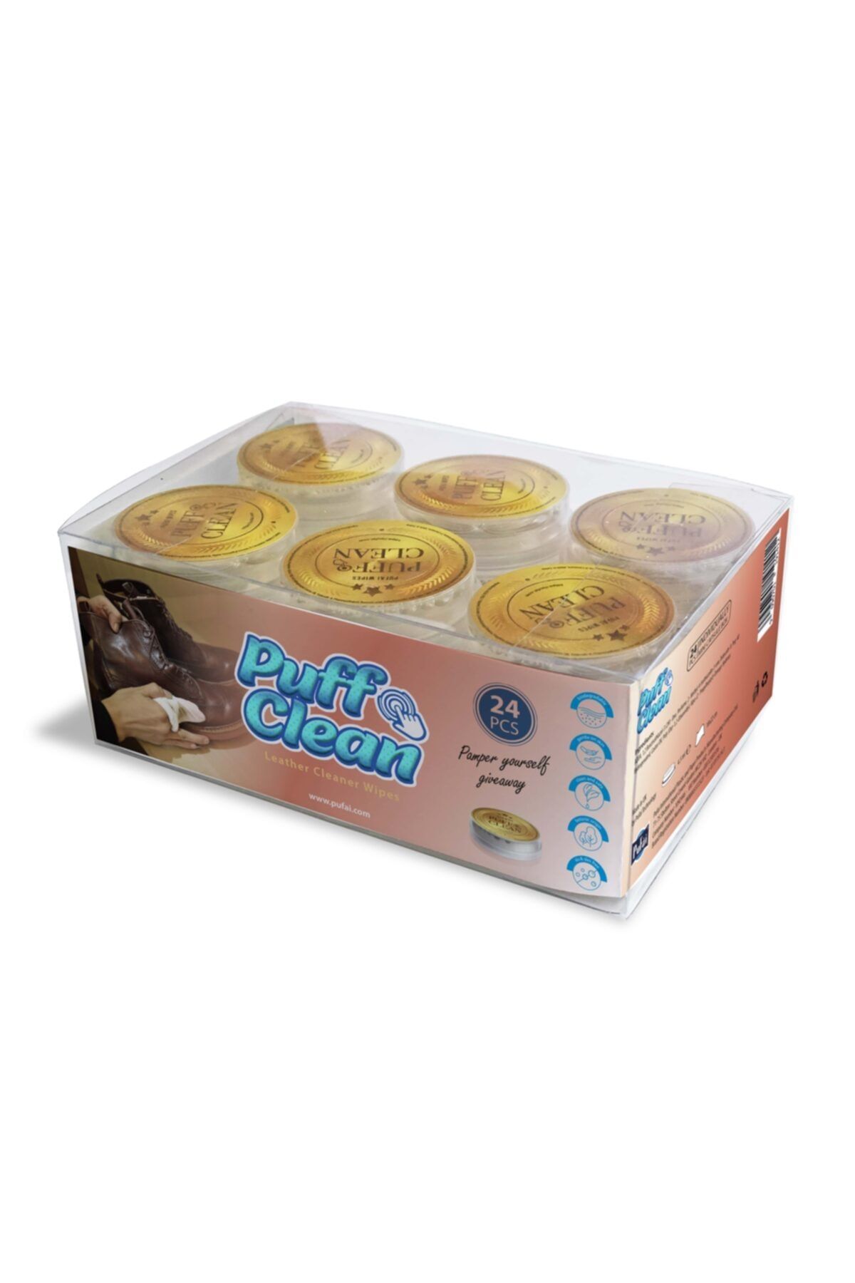 Pufai Puff Clean Oto Temizleme Araç Gösterge Panosu Torpido Temizleme Mendili Iz Bırakmaz 24 Kapsül