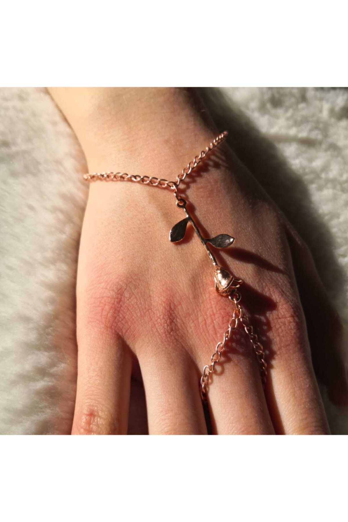 Fugusugu Rose Renk Gül Desen Şahmaran