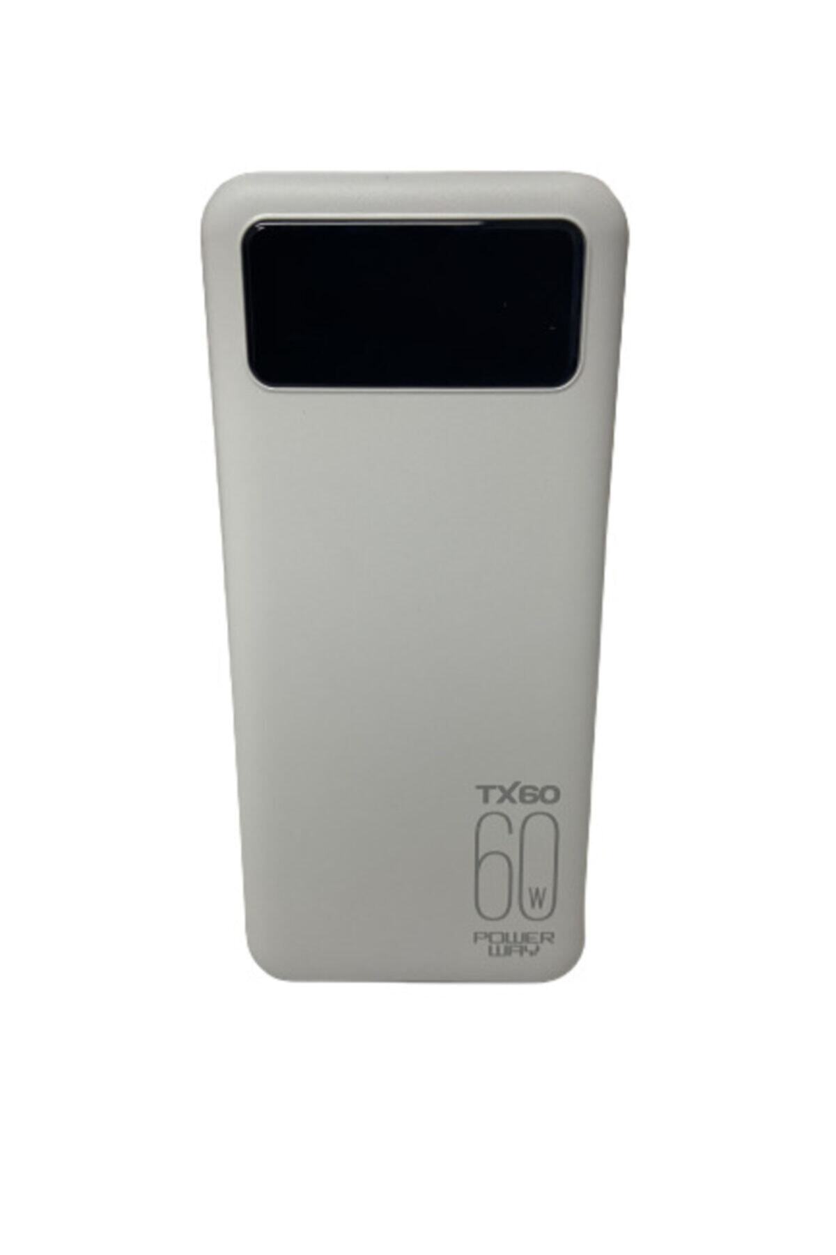 Teknoloji Gelsin 60000 Mah Powerbank Taşınabilir Şarj Cihazı Dijital Göstergeli 4 Çıkışlı Beyaz