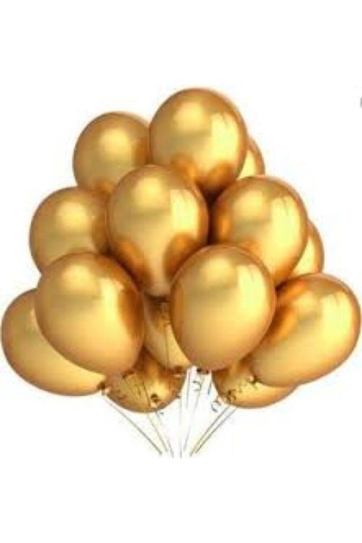 BalonEvi Metalik Balon Gold 10 Lu 12 Inç
