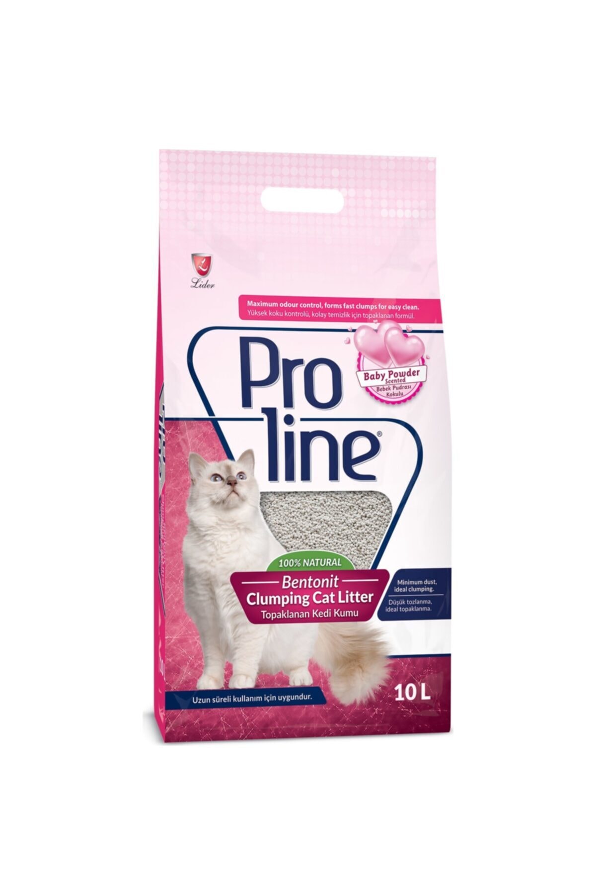 Pro Line Proline Bentonit Topaklaşan Bebek Pudra Kokulu Kedi Kumu 10 Lt