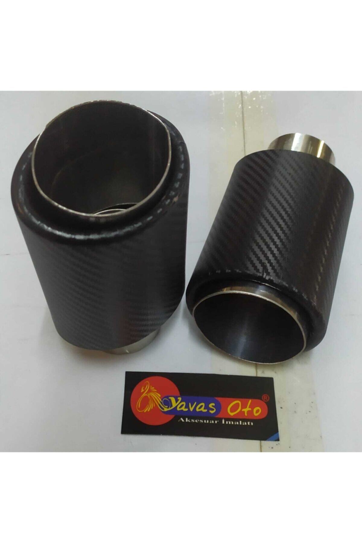YAVAS OTO Yo700-52x90mm Carbonlu Yan Kesik Dolu Eksoz Ucu