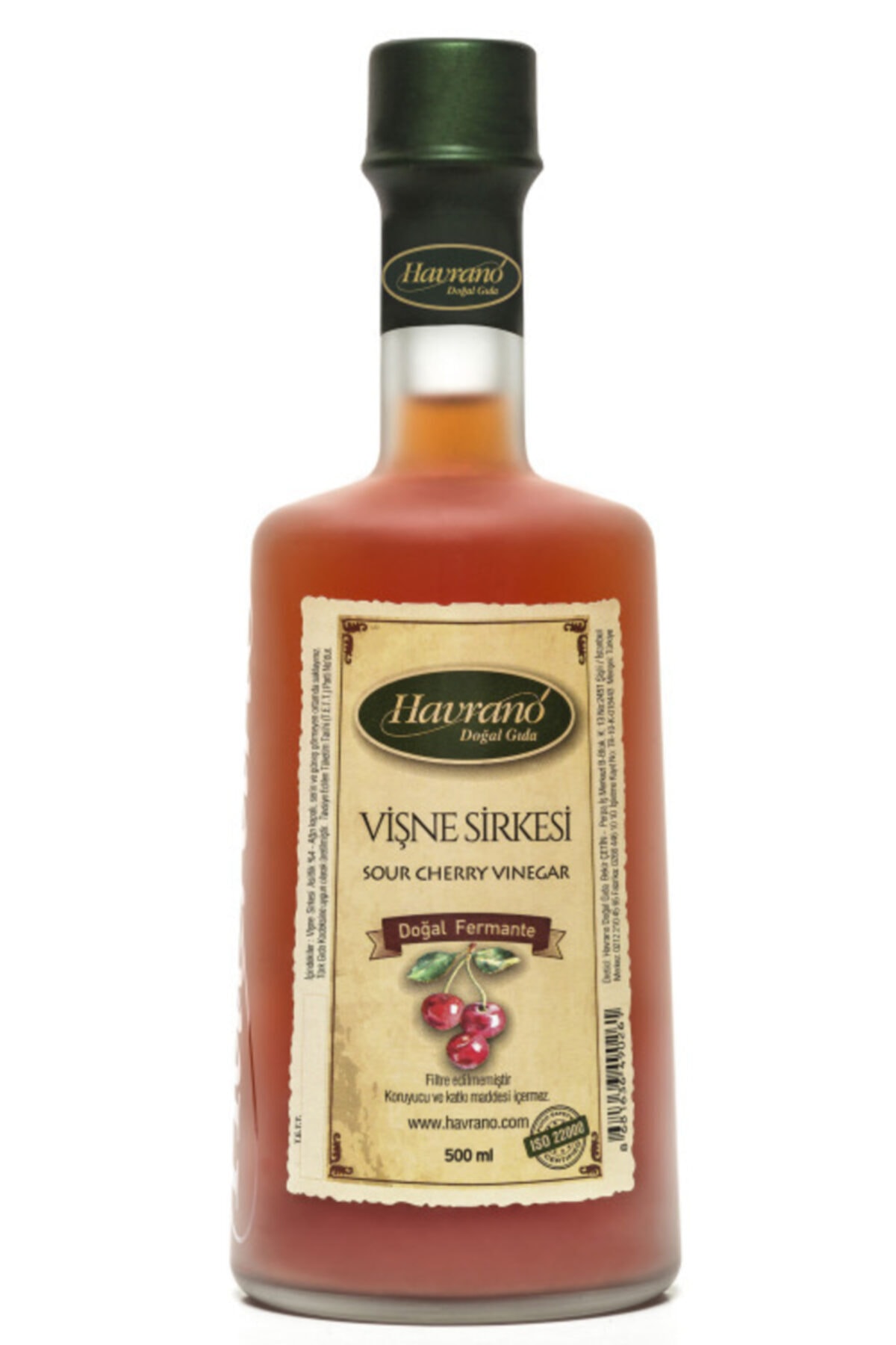 Havrano %100 Doğal Fermente Vişne Sirkesi 500 Ml