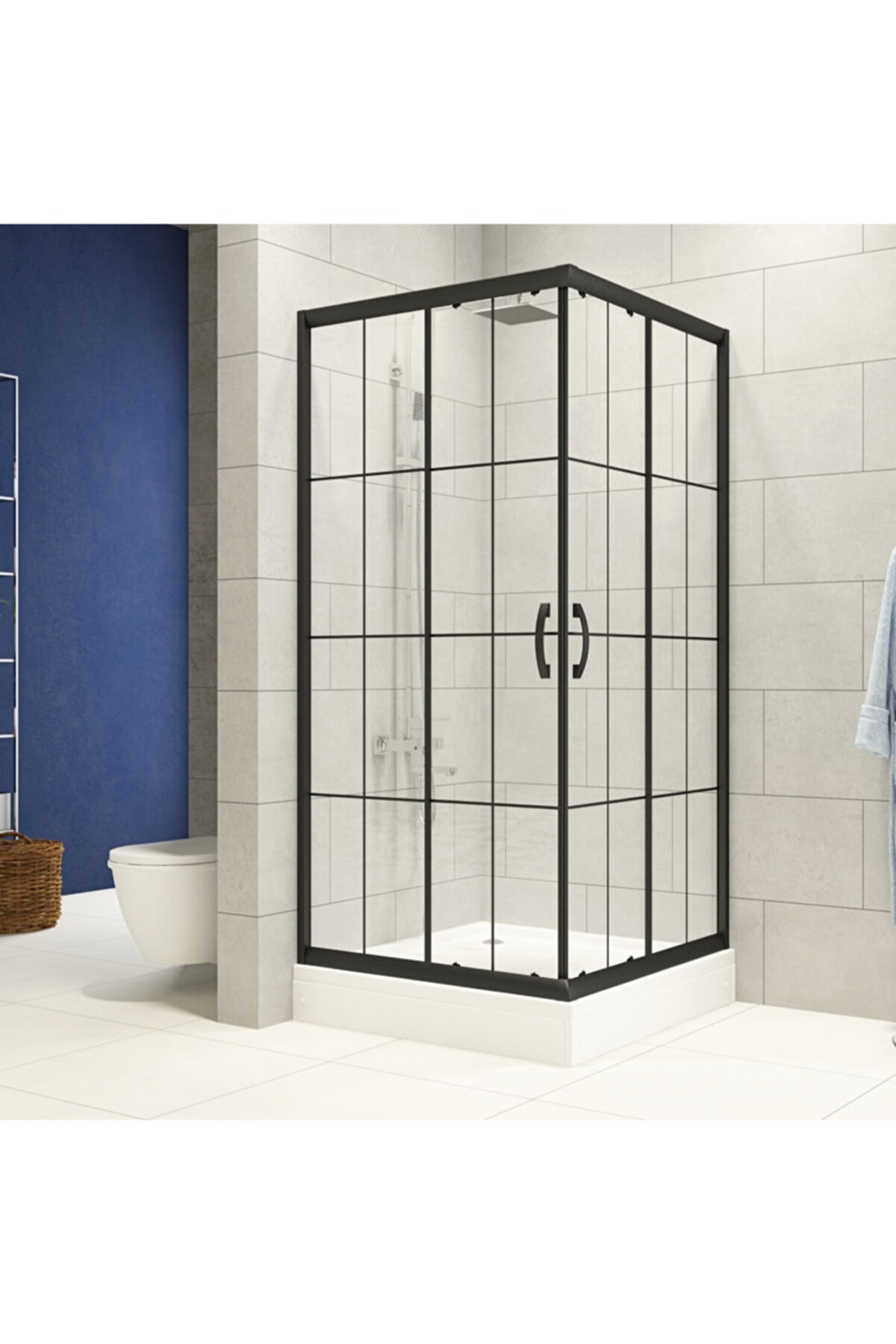 Durul Duşakabin 90x100 Dikdörtgen 5mm Siyah Karolaj Cam Yükseklik 210cm