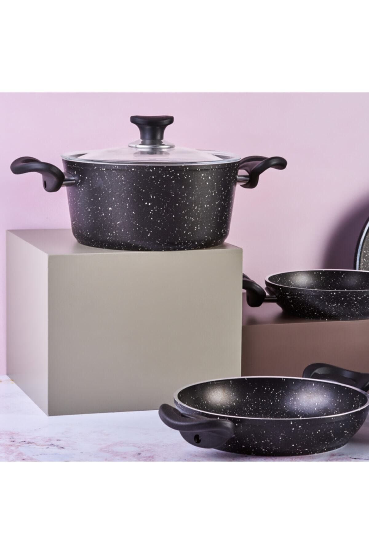 karaca apricot bio granit mega black 9 parca tencere seti fiyati yorumlari trendyol