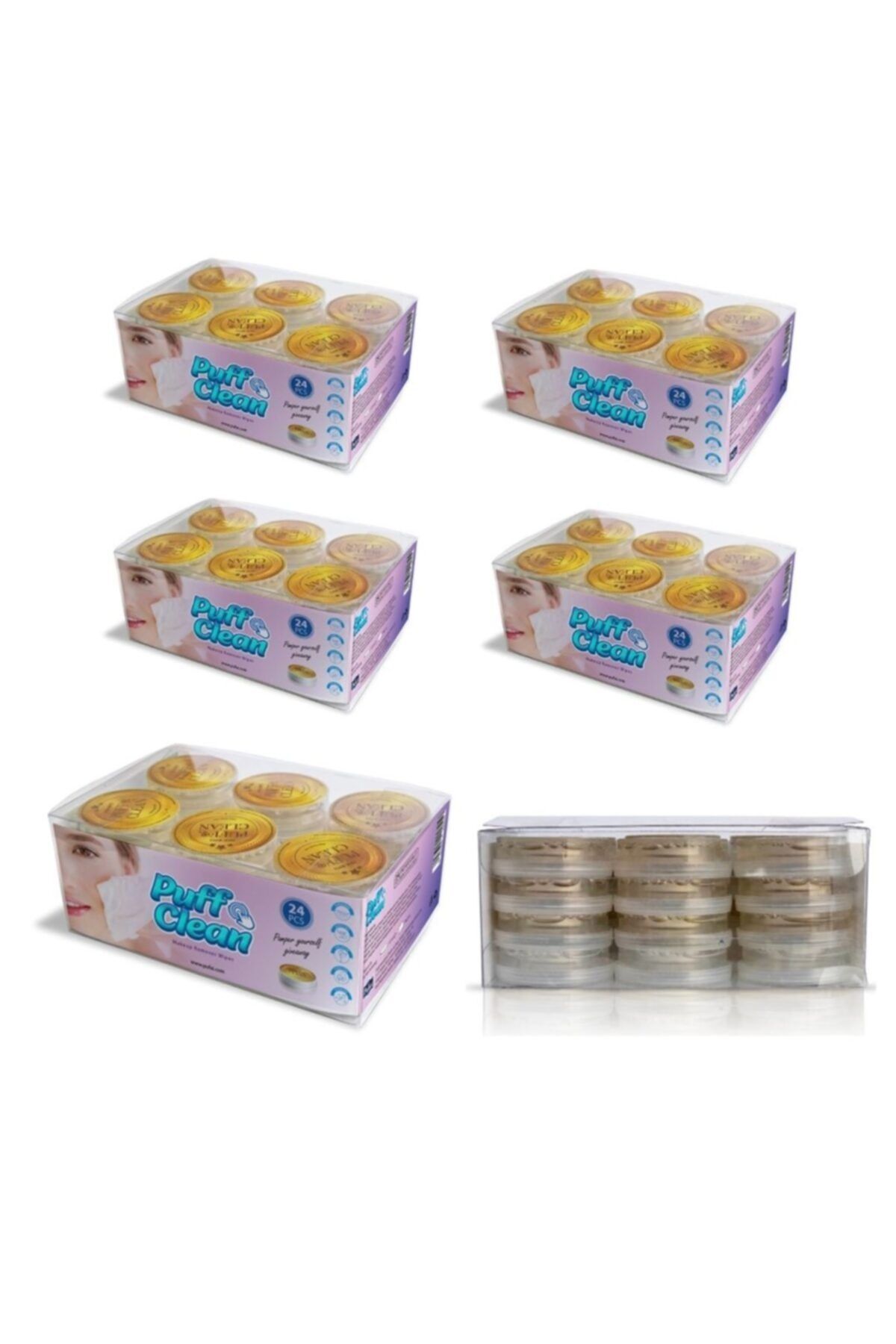 Pufai Puff Clean Makyaj Temizleme Mendili 120 Kapsül 5 Kutu