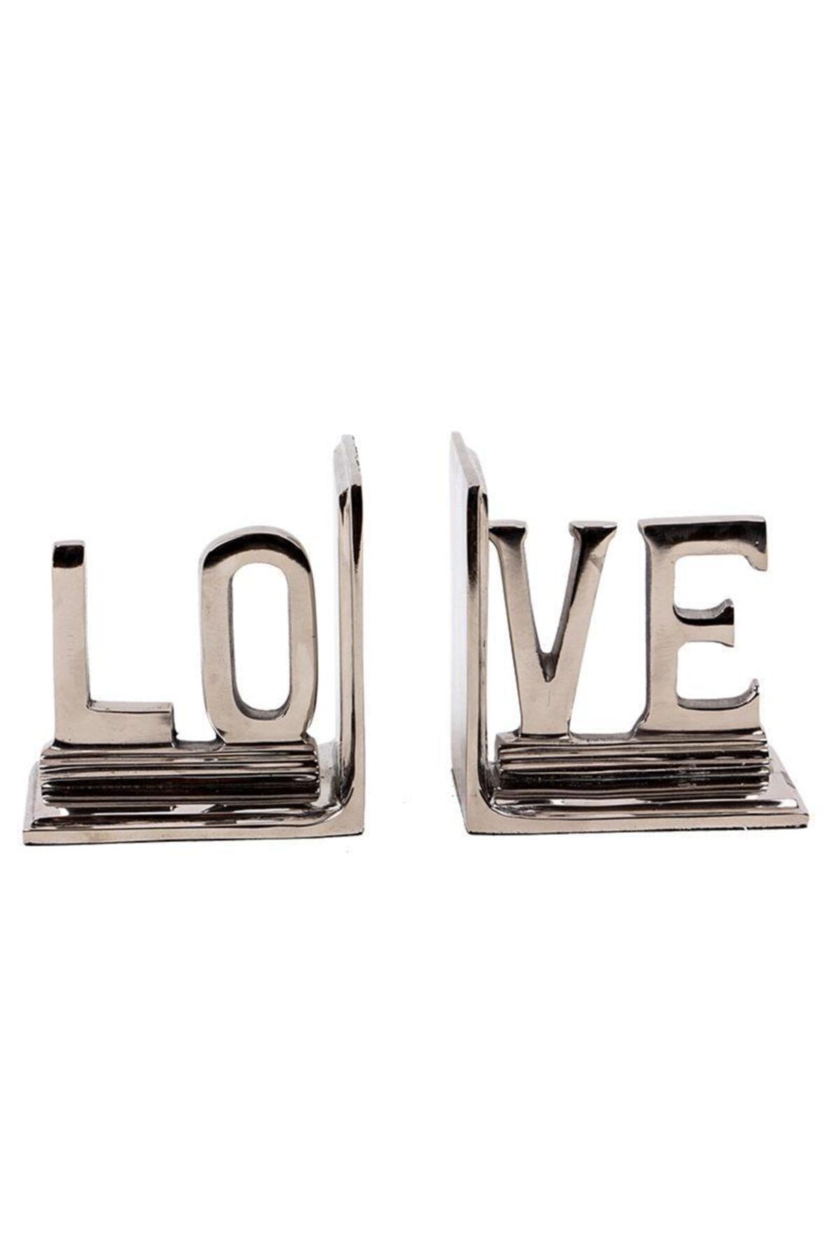 ozgurpazar Kitap Destiği Love Alüminyum Kitap Stoperi Dekoratif Hediyelik