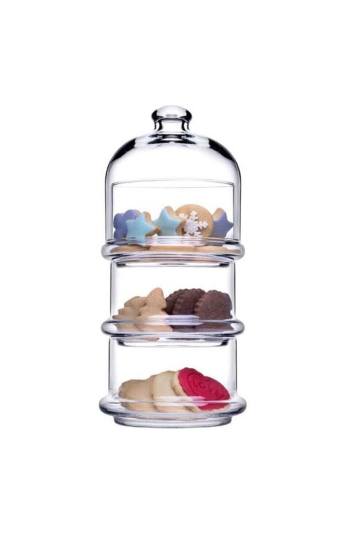 Paşabahçe Villa Patisserie 3 Katlı Kurabiyelik Fanus