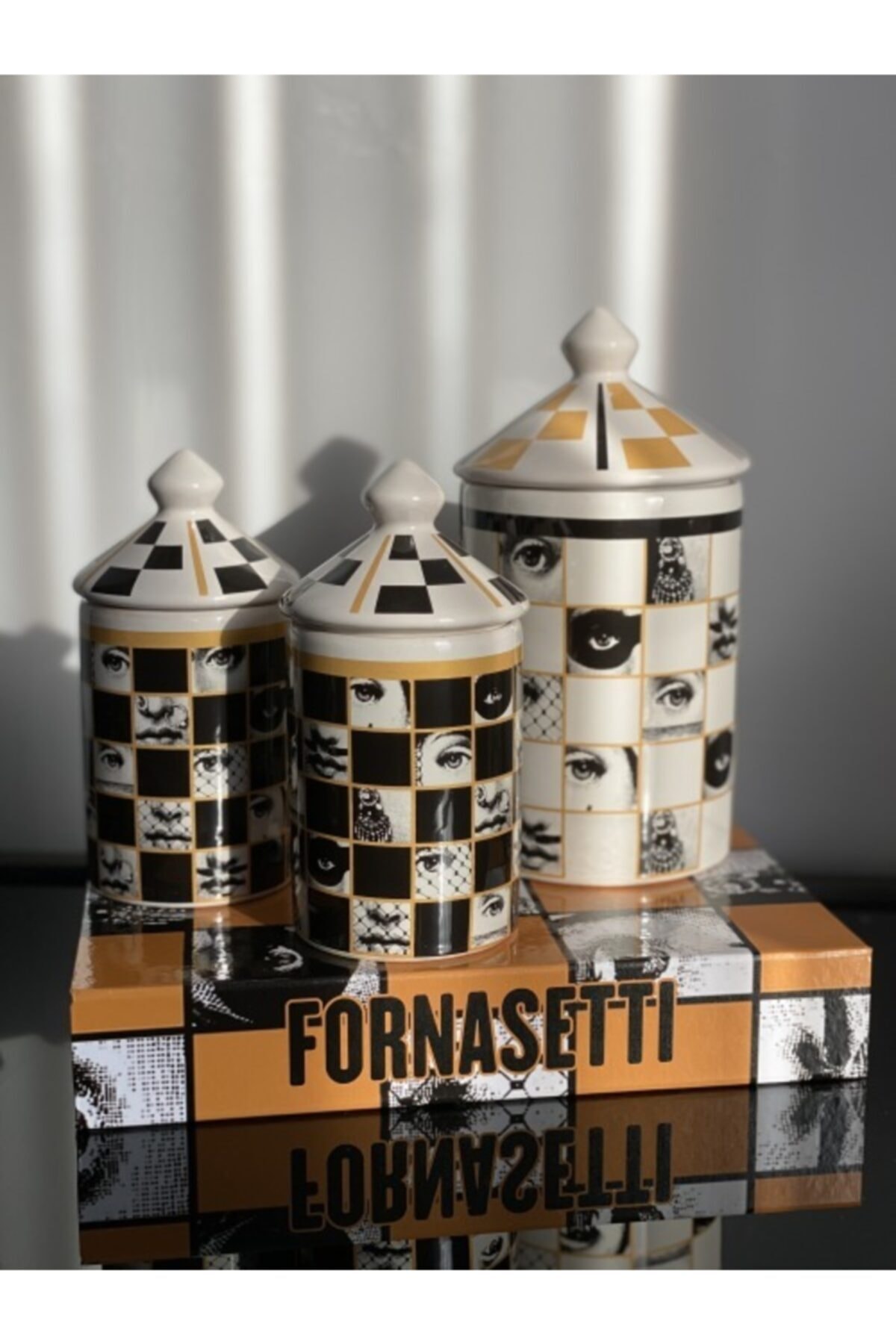 medcezirhome Fornasetti Dama Model 3'lü Baharatlık Küp Takımı