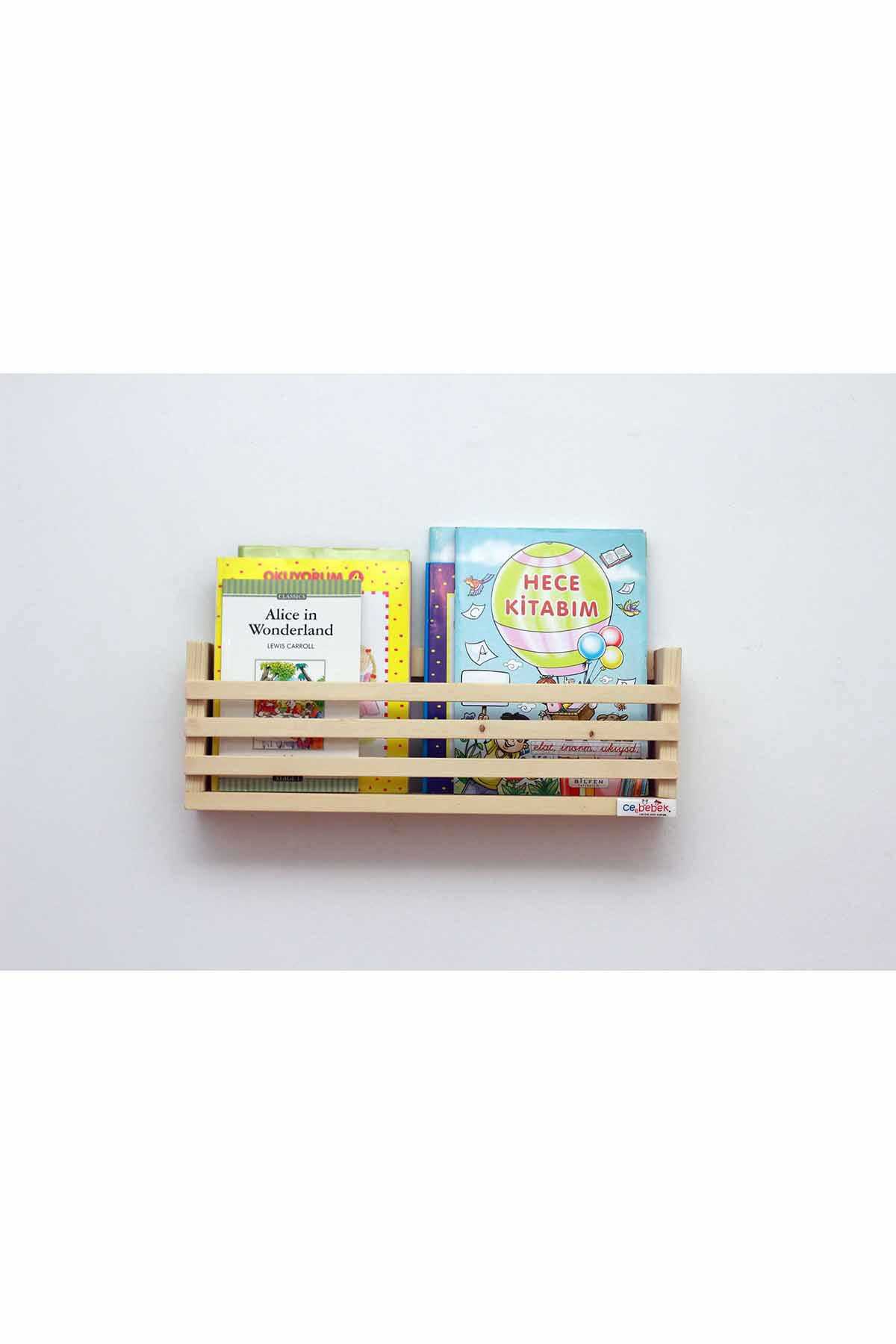 Ceebebek Ahşap Bebek Çocuk Odası Duvar Rafı Kitaplık Eğitici Montessori Raf Gazetelik Dergilik CEEN1PRMK4015