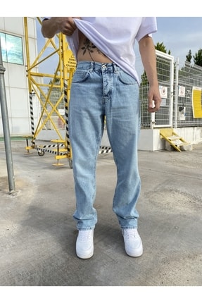 Buz Mavisi Asit Yıkamalı Baggy Jean Image 0