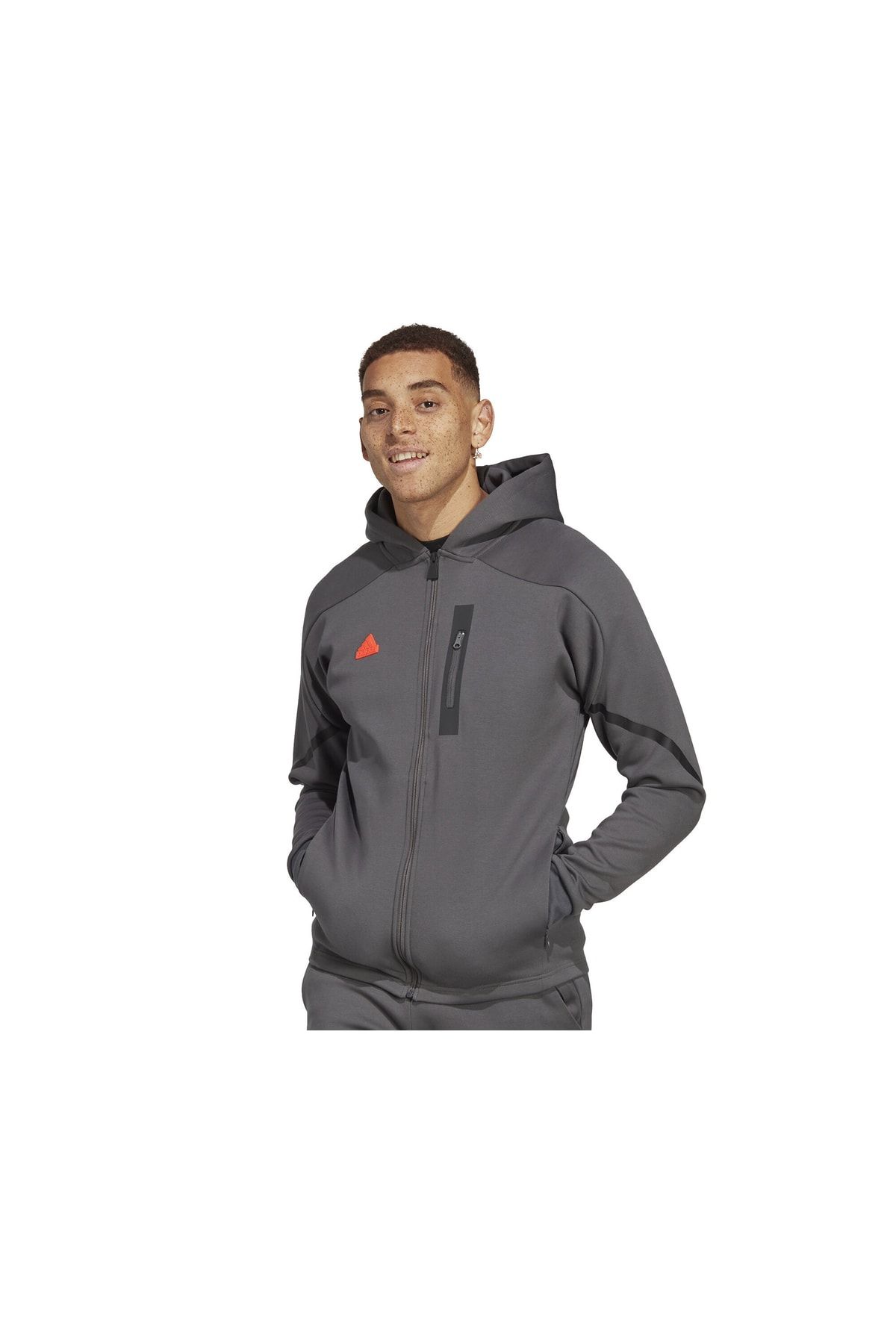 Adidas top jacket grey
