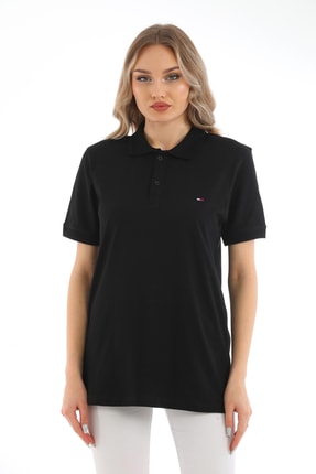 Polo Kadın Kısa Kollu Polo Yaka Nakışlı Tişört Image 0