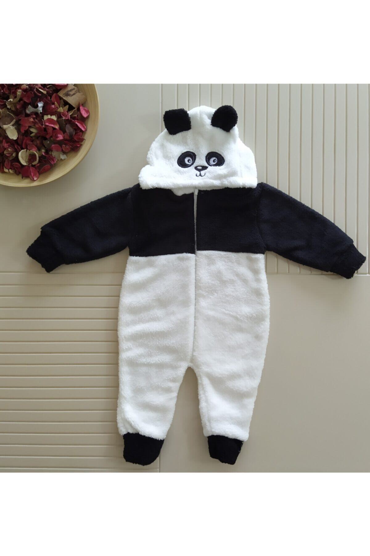 Nurcix Welsoft Peluş Panda Tulum 1-2-3 Yaş