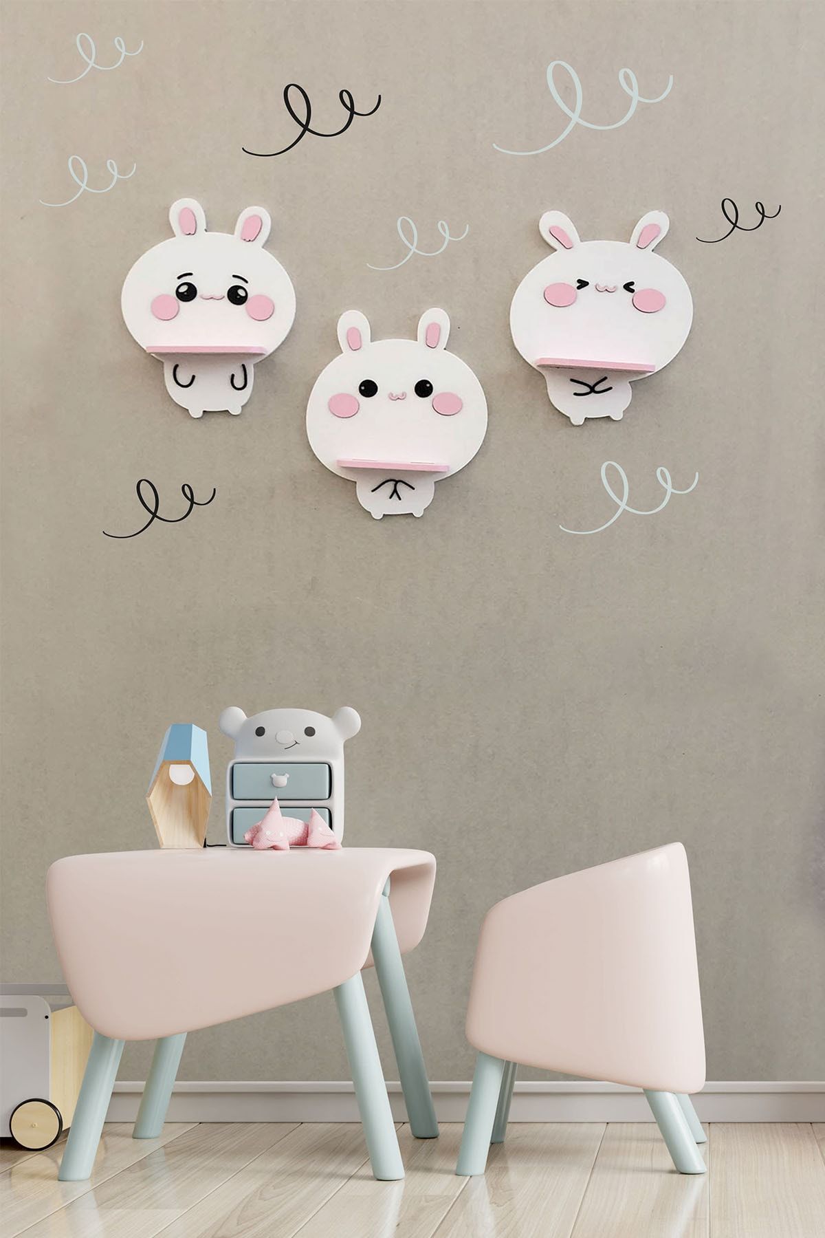 Cello Kids Beyaz Çocuk Odası Rafı