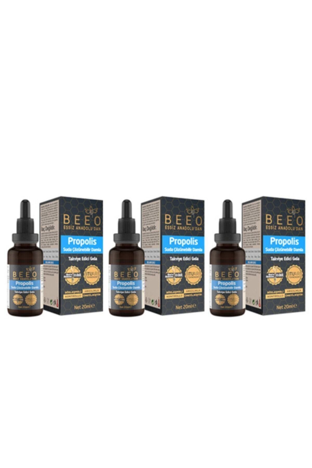 BEE'O Suda Çözünür Propolis Damla 3 Adet 20 Ml