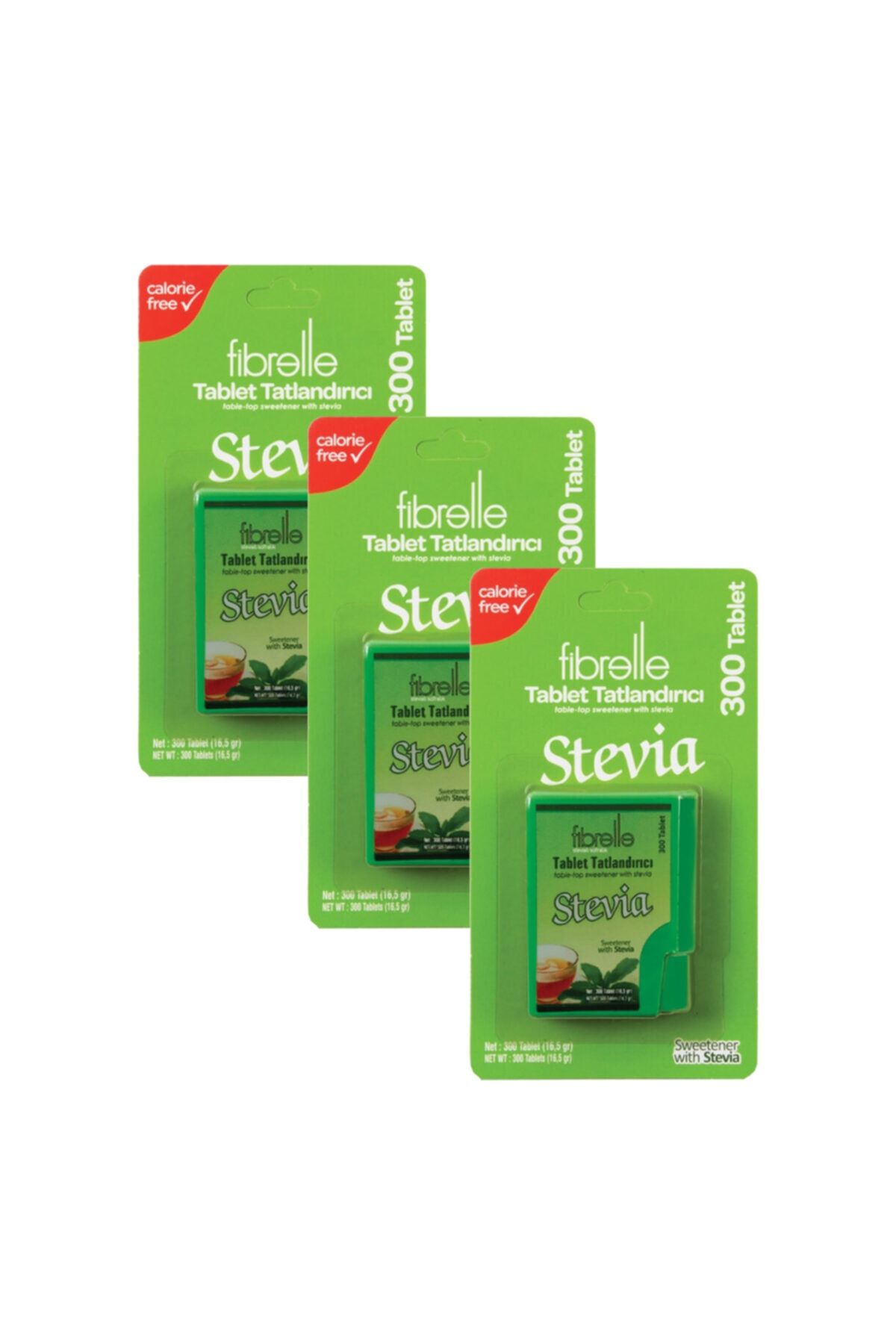 Fibrelle 3 Kutu Stevia Tablet Tatlandırıcı 300 Tablet
