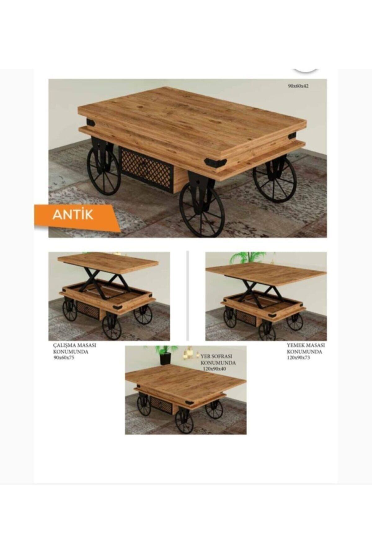 Sehpa&Sehpa Akıllı Sehpa ,orta Sehpa,sihirli Masa,yer Sofrası Antik Dekoratif Demir Tekerlekli
