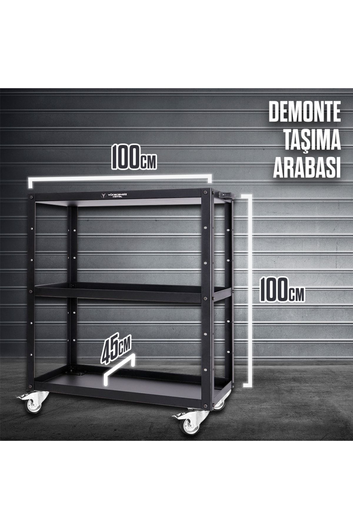 Yücecengiz Metal Demonte Taşıma Arabası100 cm
