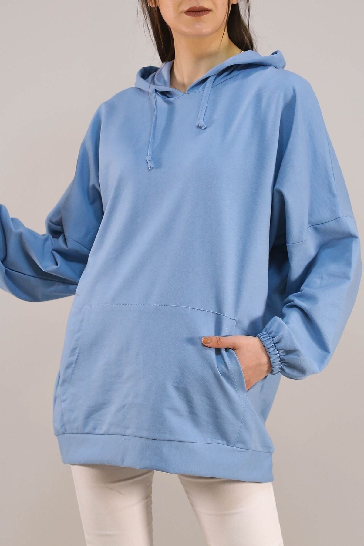 Limiteds Kadin Bebe Mavisi Kanguru Cepli Sweatshirt Fiyati Yorumlari Trendyol