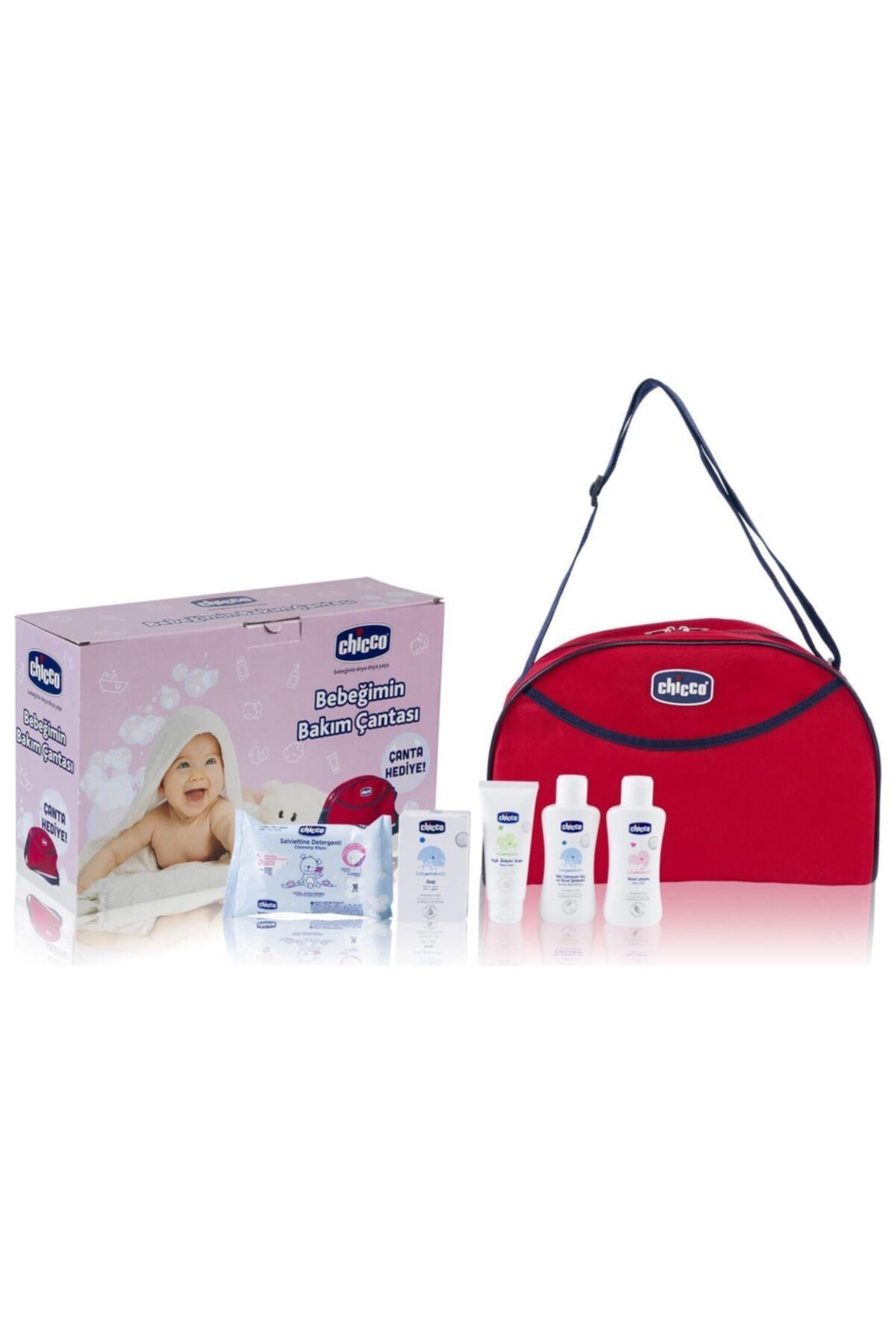 Alya Baby Kids Chicco Bebek Bakım Seti Çanta Pembe