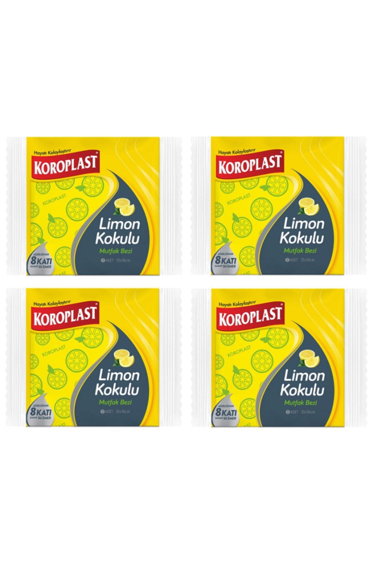 Koroplast Limon Kokulu Mutfak Bezi 3'lü X 4 Adet