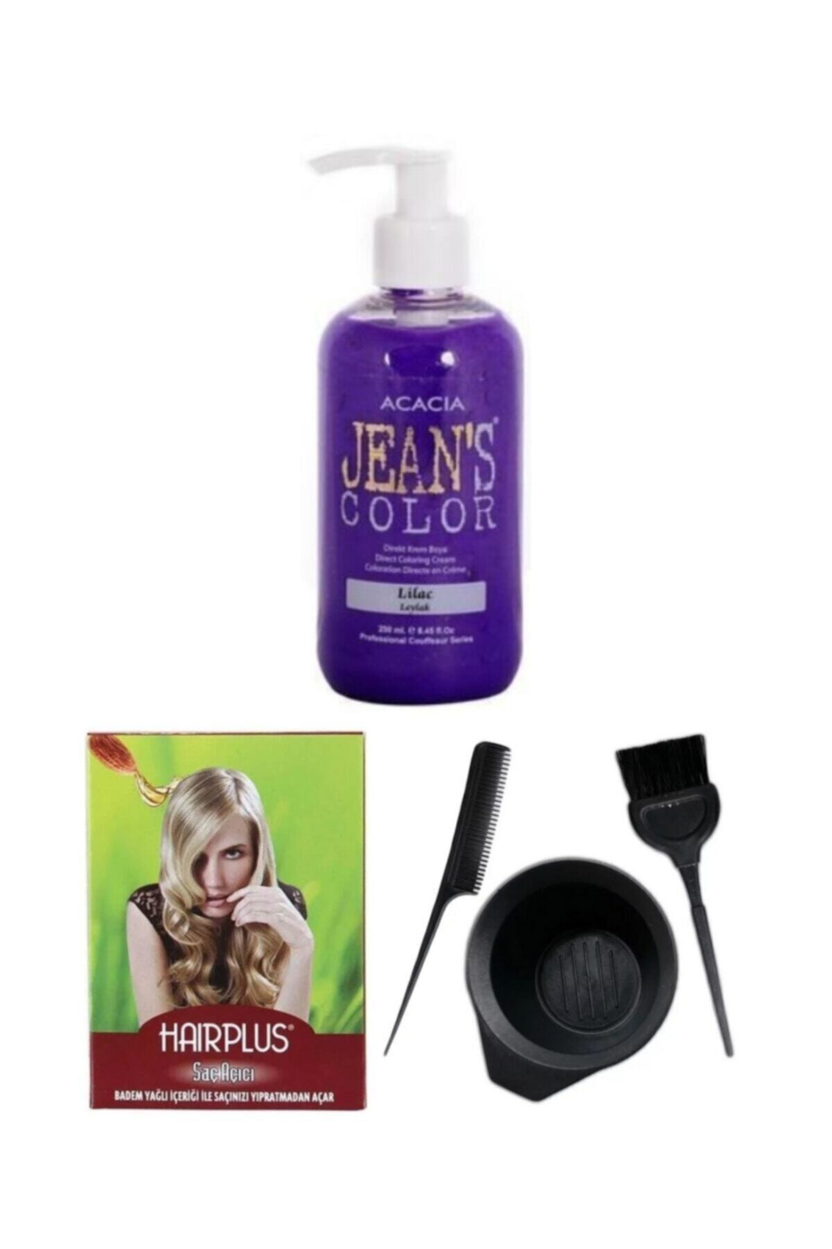 acacia sac boyasi leylak 250ml sac acici ve sac boya kabi seti fiyati yorumlari trendyol