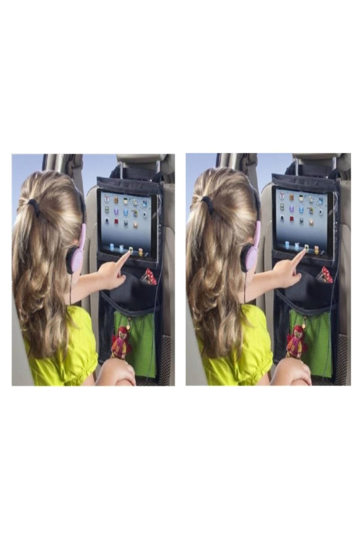 Ankaflex 2 Adet Araba Koltuk Arkası Şeffaf Koruyucu Kılıf Tablet Tutucu Stand Araç Içi Düzenleyici Organizer