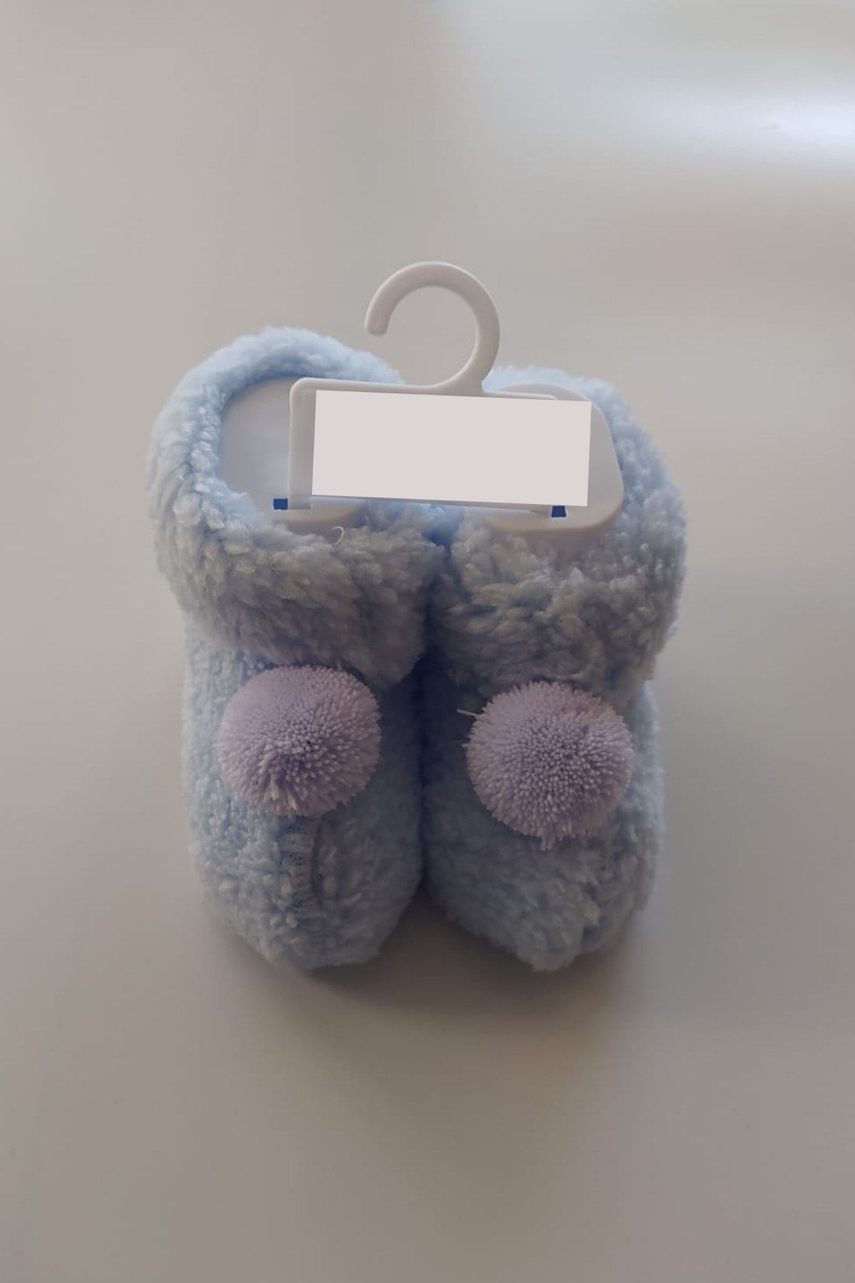 Petty Panda Mavi Unisex Ponponlu Welsoft Bebek Patik Çorap Ppk53992