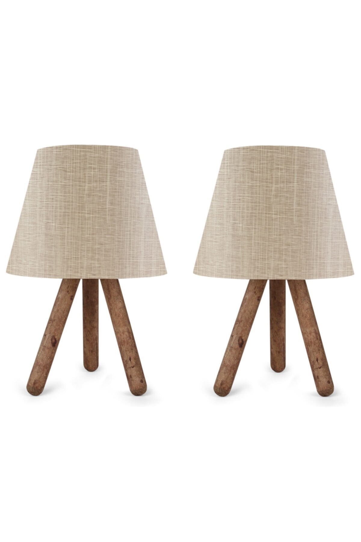 Art&Gift North Home Ahşap Ayaklı Abajur Pvc Başlık 2 ' Li Fırsat Ürünü