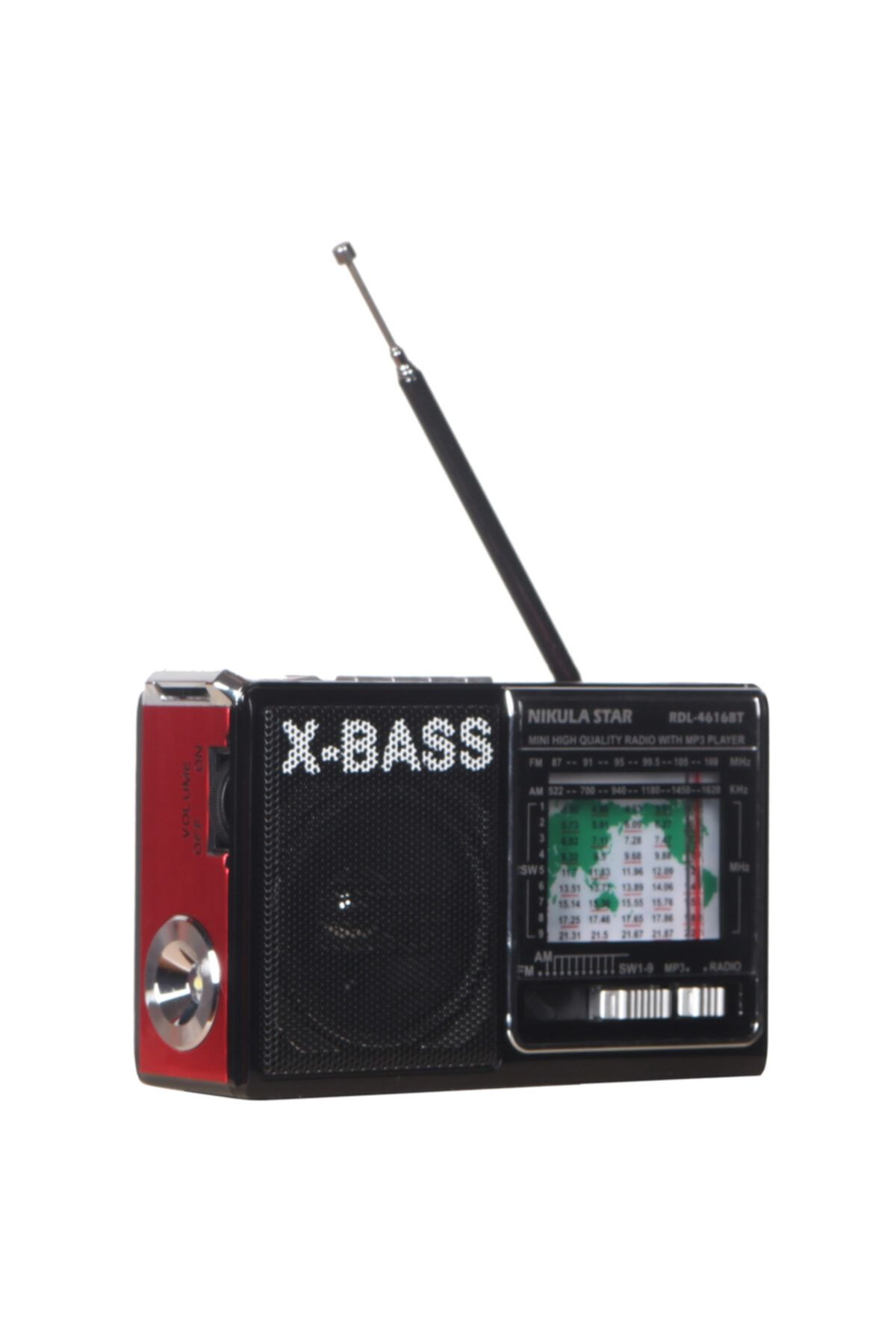 caddeoutlet Rdl 4616 Bt Bluetooth,wireless Müzik Kutusu, Dünya Radyo, Usb, Aux,jack,tf,ışıldak Led Lamba Kırmızı