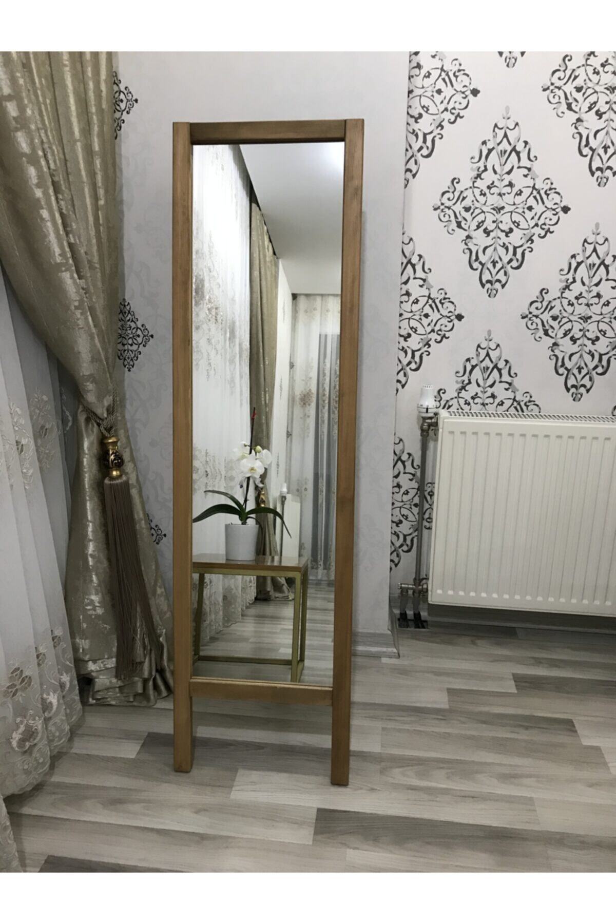 EPSO Ayaklı Boy Aynası Masif Ahşap 41x145cm (RENK: CEVİZ)