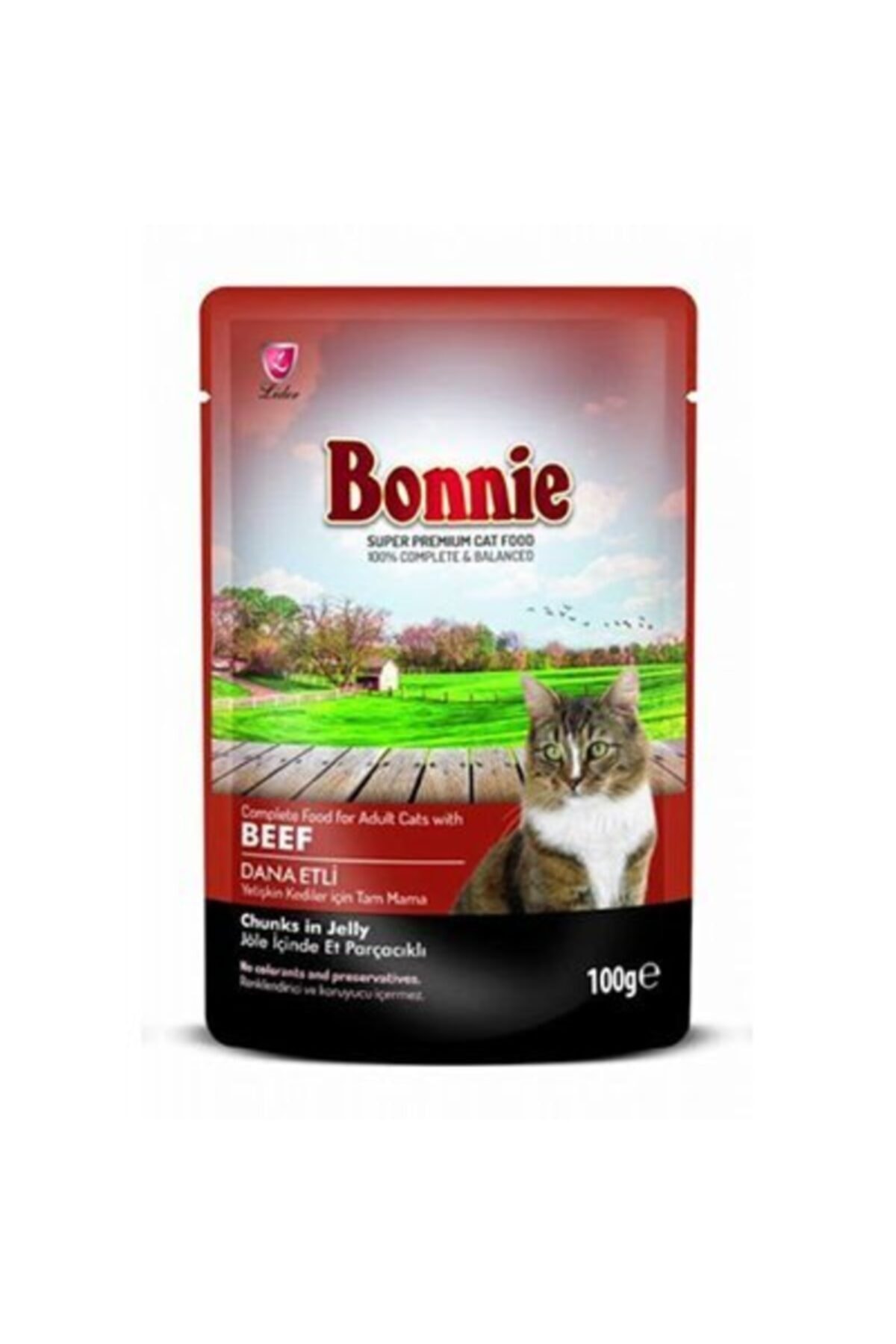 Bonnie Dana Etli Pouch Jelly Yetişkin Kedi Konserve Maması 100 gr