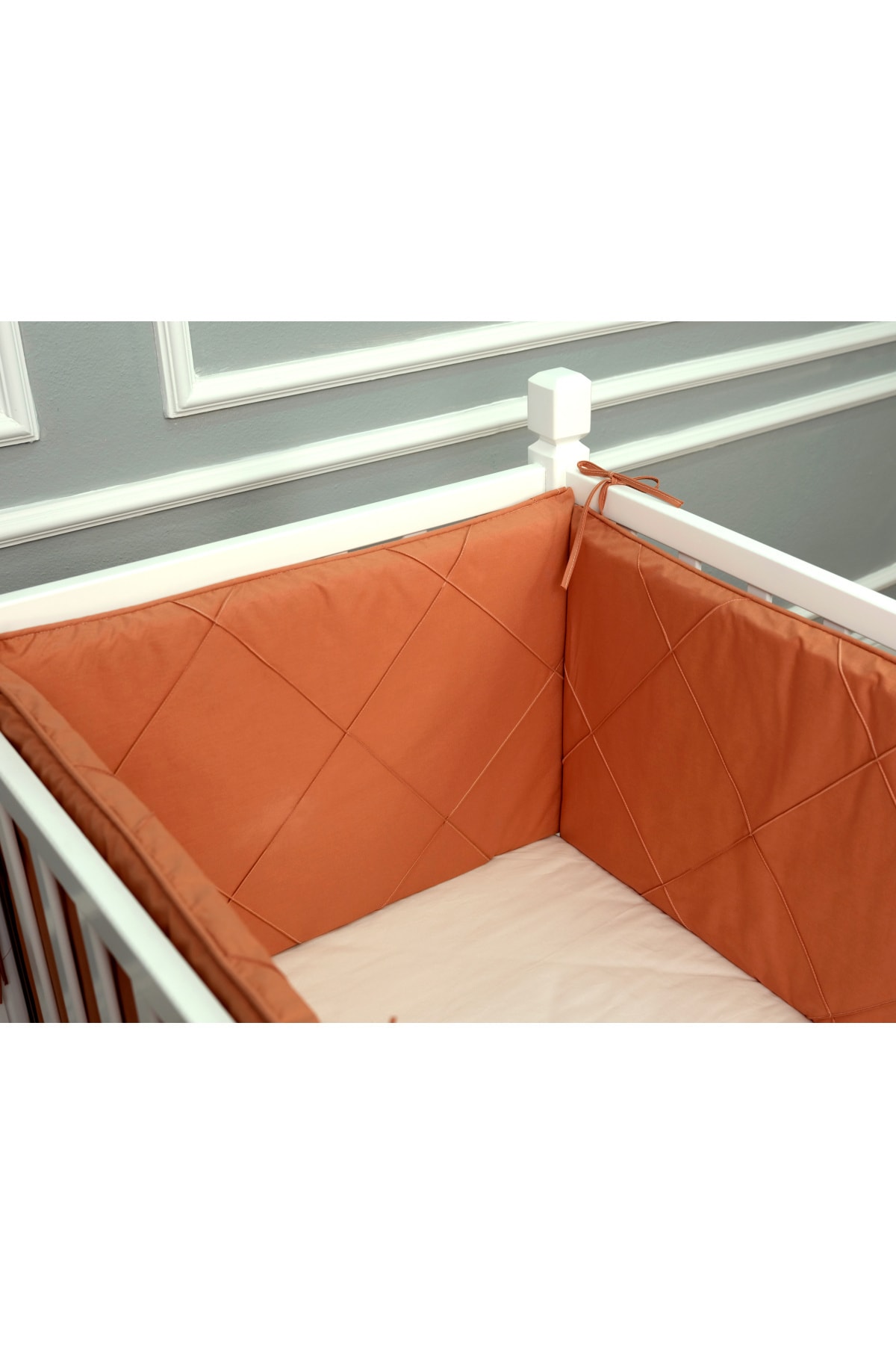 MAYA BABY Klasik Montessori Koruma Seti 4 Parça 90x190 Kiremit