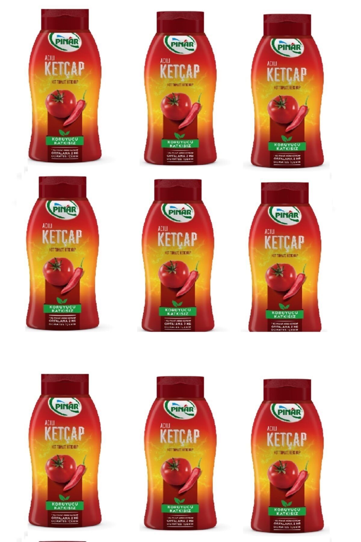Pınar Ketçap Acılı 420 G X 9 Adet