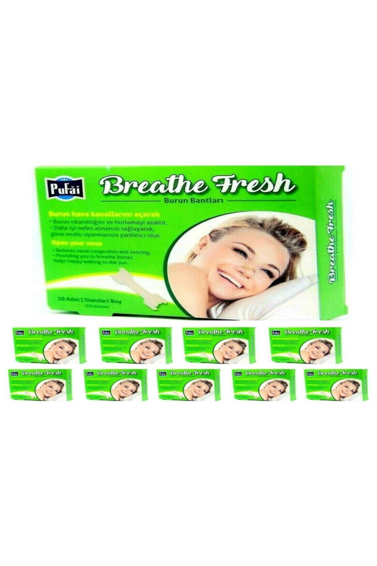 Pufai Breathe Fresh Burun Bandı Standart Boy 55 Mm 16 Mm 100 Adet 10 Kutu