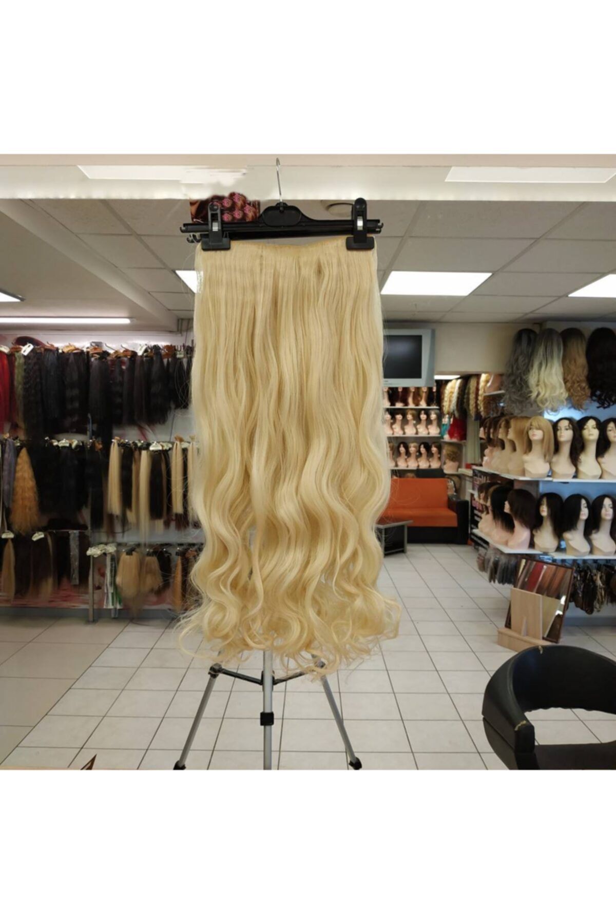 My Hair Türkiye Tek Parça Yarımay Çıtçıt Saç Platin Fiber Sentetik Renk Kodu-y101
