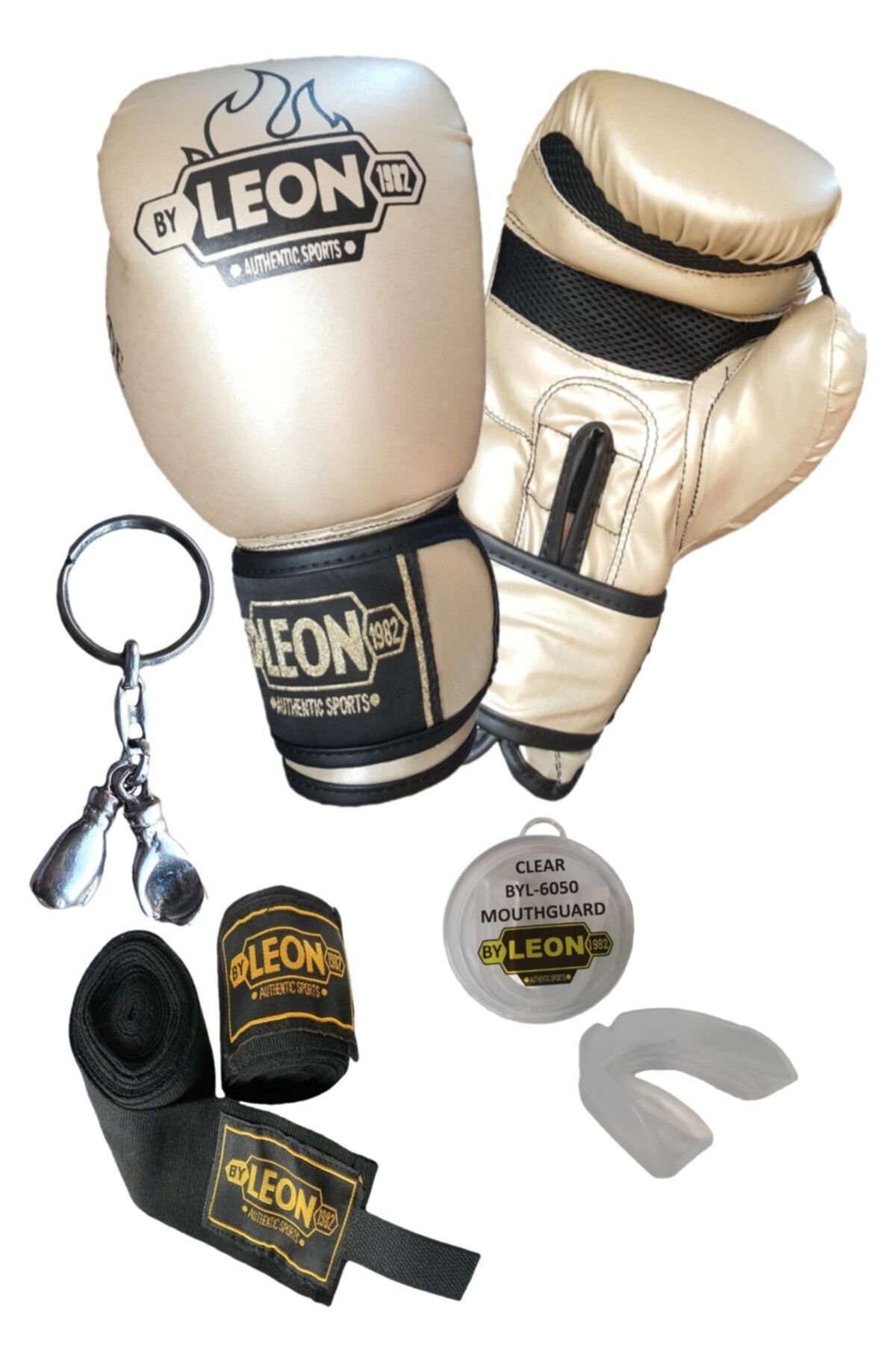 By Leon 1982 Kickboks,Boks,Thai Eldiveni Anahtarlık Dişlik Bandaj Seti 3,5 m