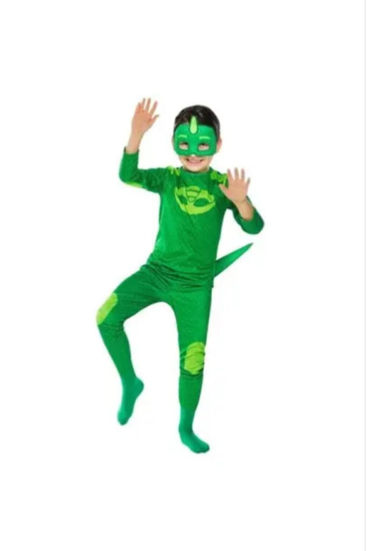 Tek Favorim Pj Masks Pijamaskeliler Yeşil Kertenkele Çocuk Kostümü Gekko
