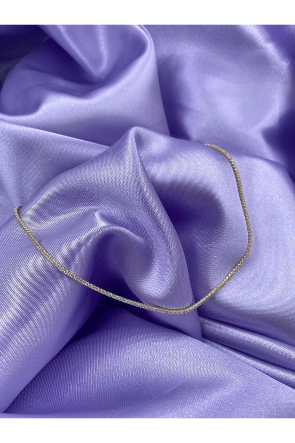 Amon Jewelry 925 Ayar Gümüş Su Yolu Shiny Choker Kolye