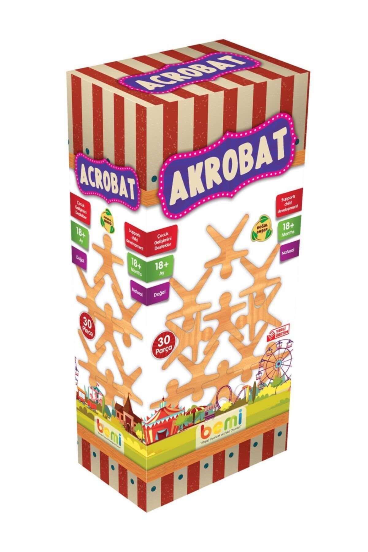 BEMİ Eğitici Oyun Ahşap Akrobat Oyunu