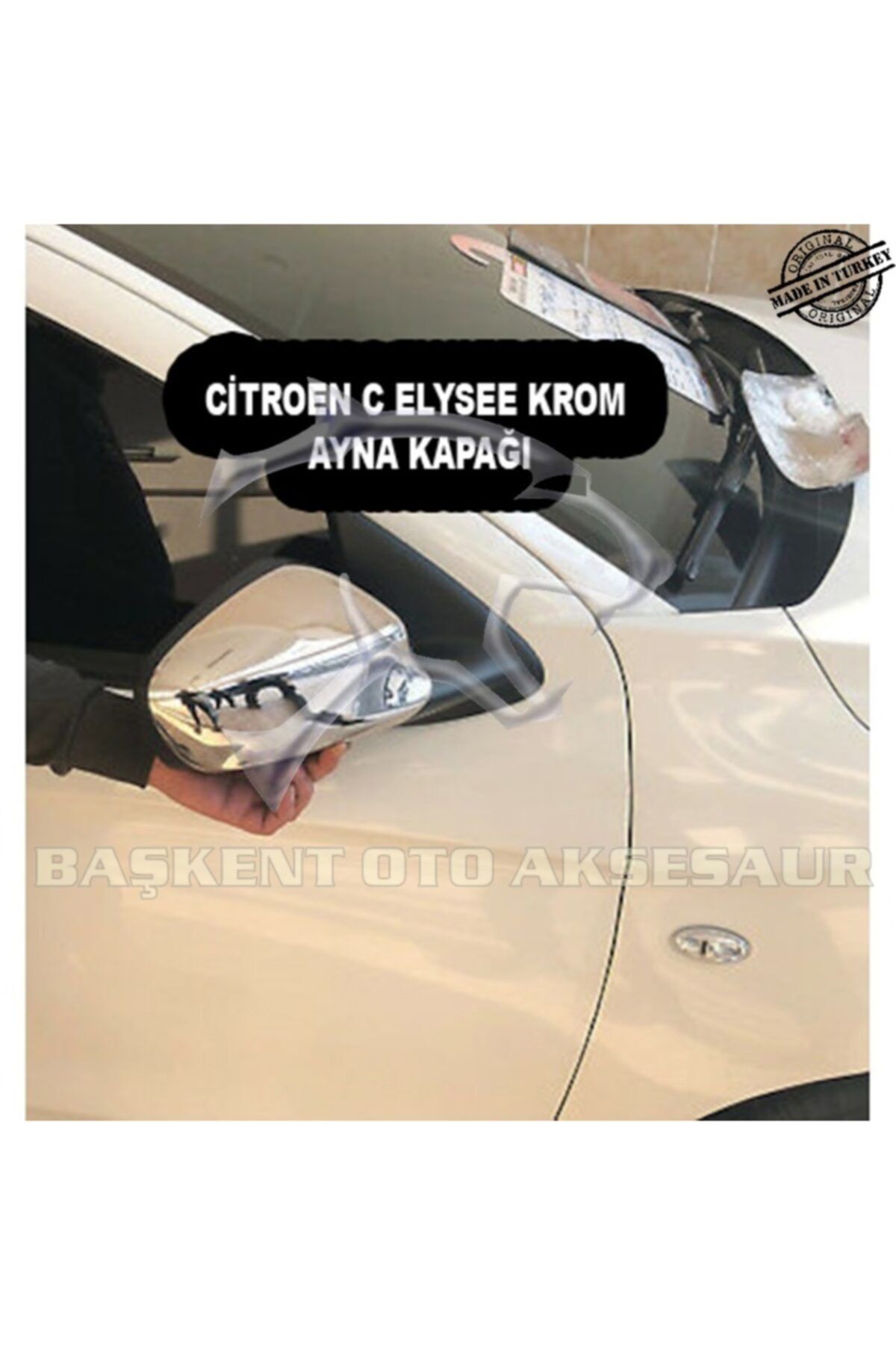 Başkent Oto Dizayn Citroen C Elysee Krom Ayna Kapağı 2 Parça Paslanmaz Çelik