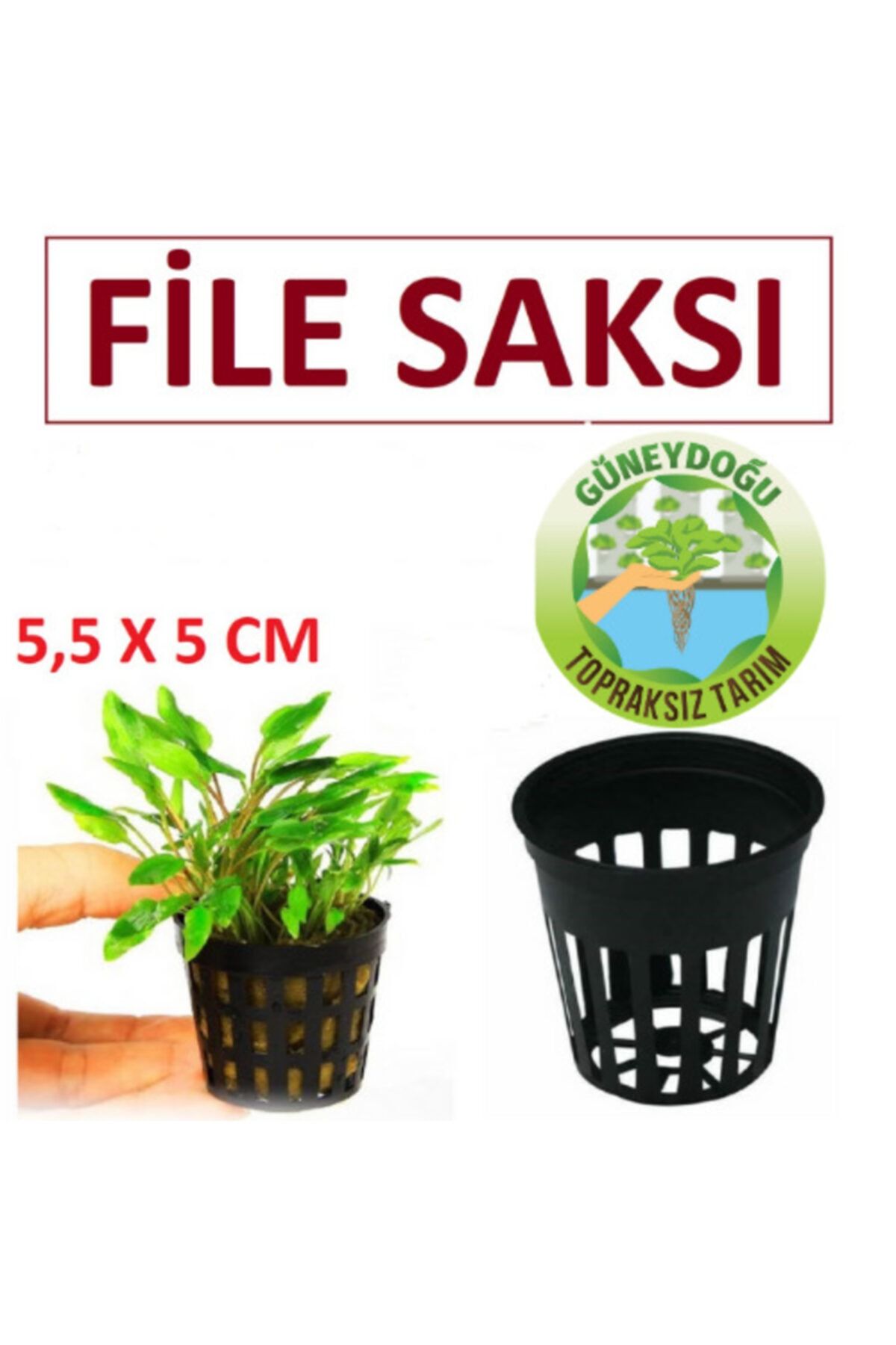 Güneydoğutopraksıztarım Topraksız Tarım 50 Adet File Saksı 5*5cm