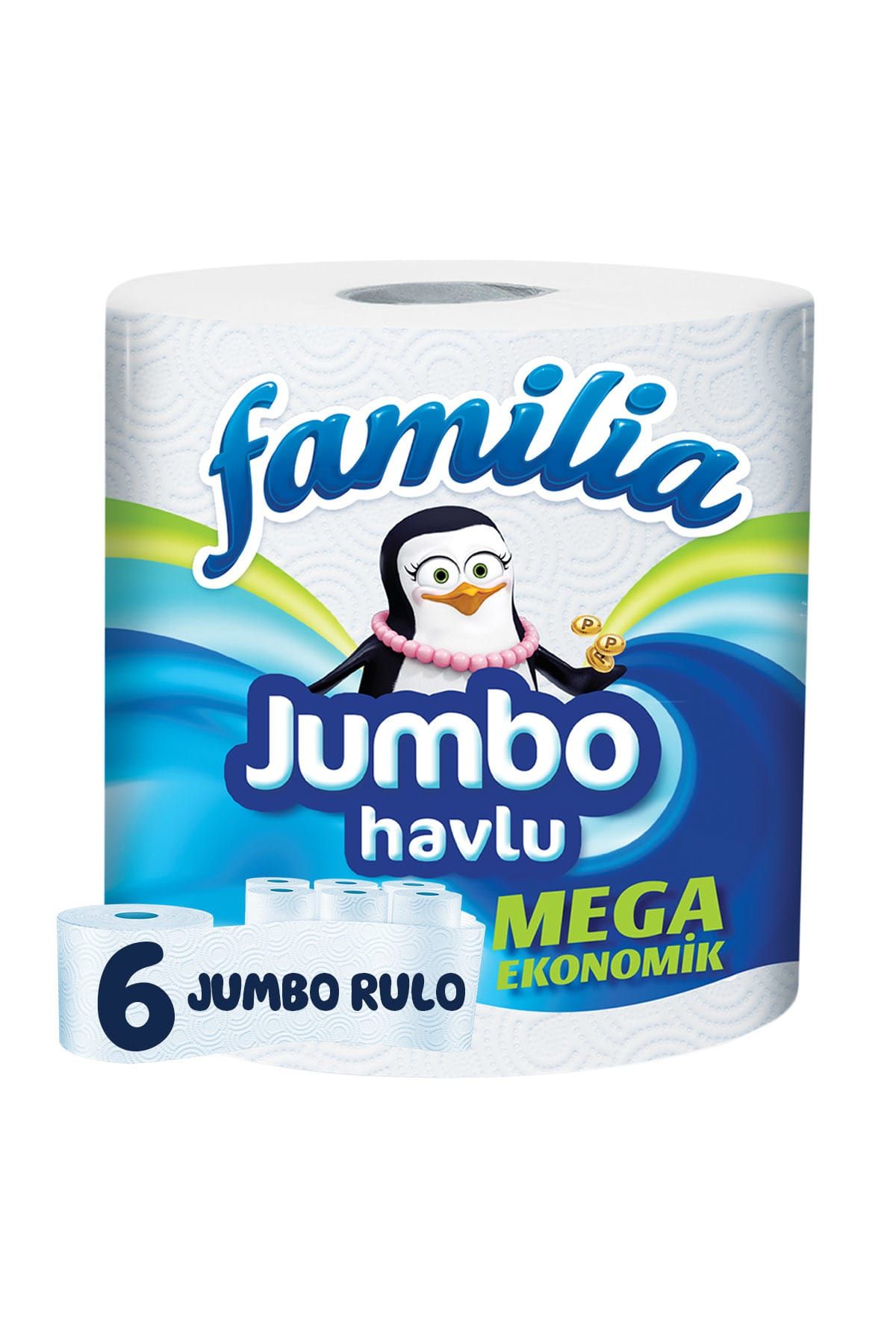 familia Jumbo Havlu 6 Rulo